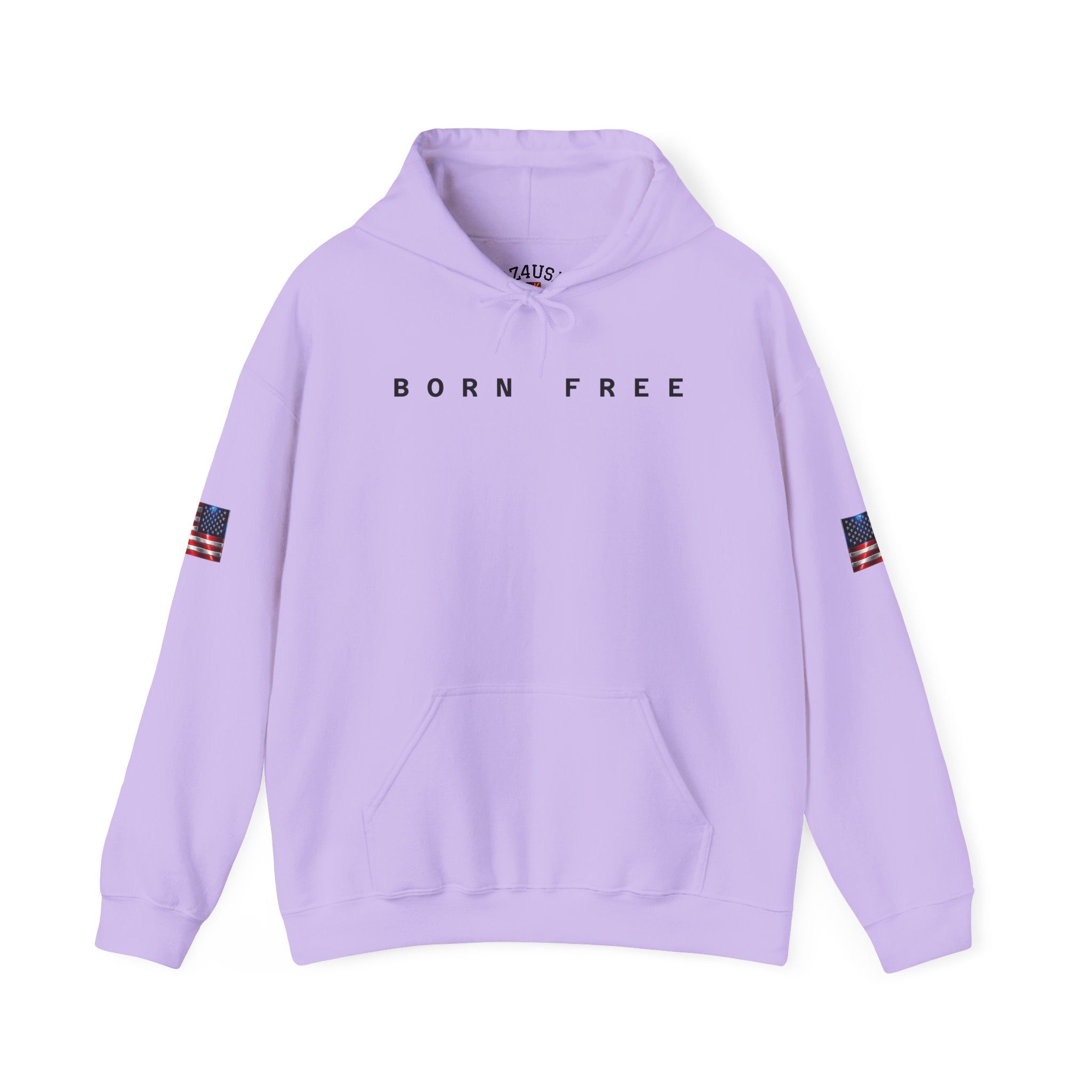 Born Free Hoodie — Minimalist White Pullover with 'BORN FREE' Text