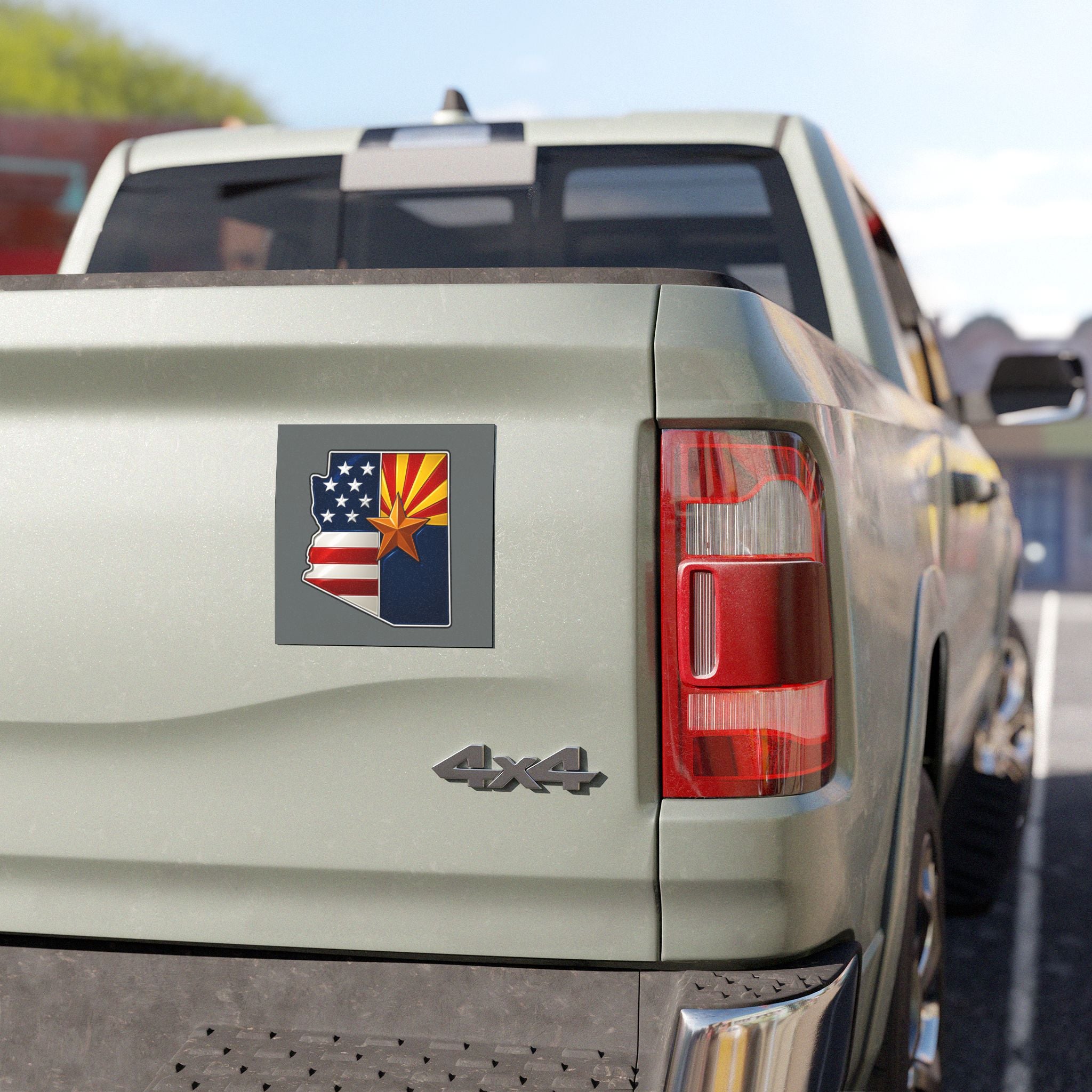 Arizona State Shape Car Magnet - American Flag & Star Patriotic Decal