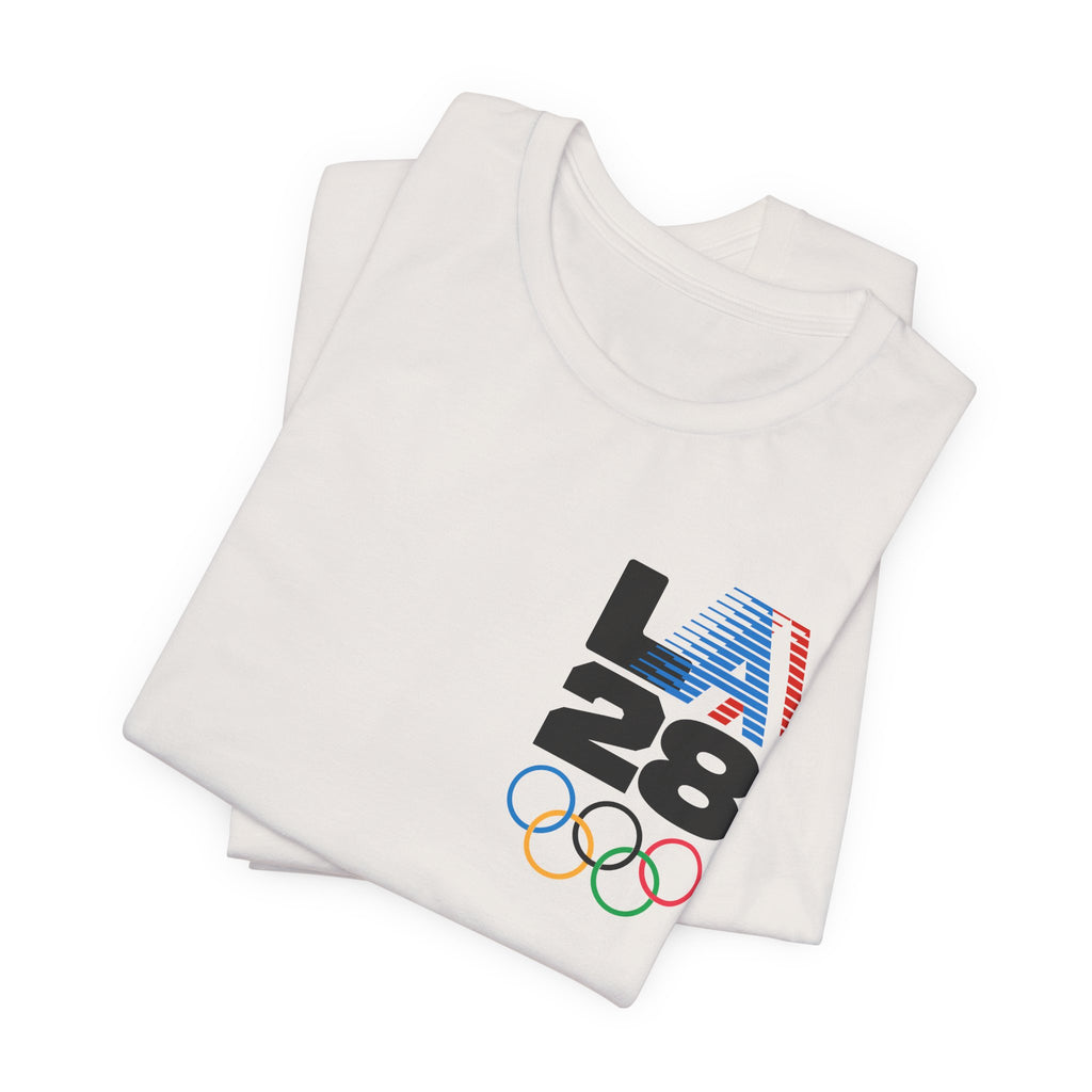 LA 28 Olympic USA T-Shirt — Vintage Olympic Rings Tee