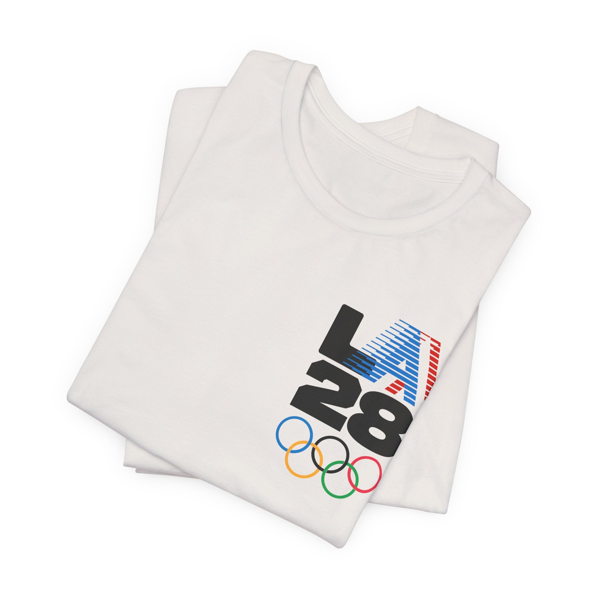 LA 28 Olympic USA T-Shirt — Vintage Olympic Rings Tee