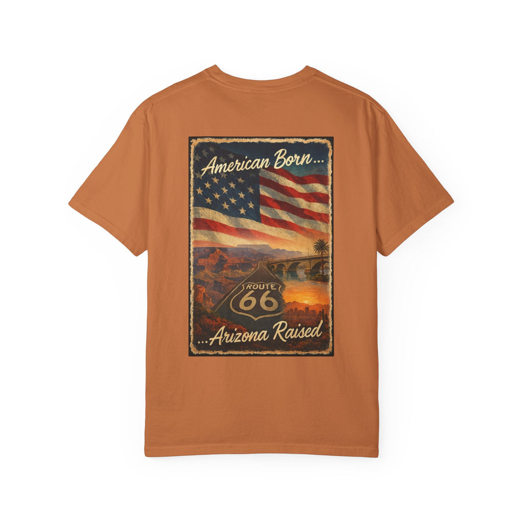 Arizona Flag Tee - Born in America, American Pride Shirt, Unisex Graphic T-Shirt, Arizona Themed Apparel, Patriotic Gift