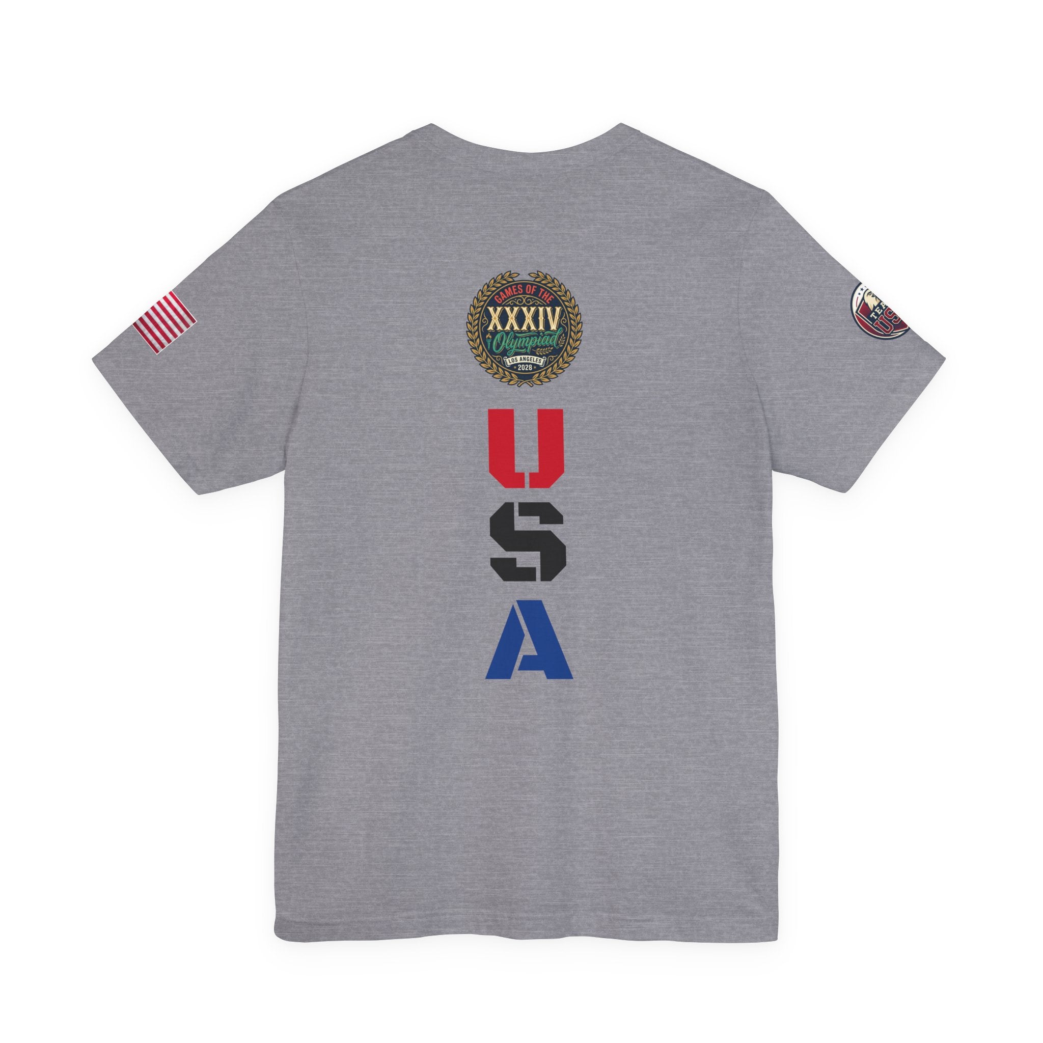 LA 28 Olympic USA T-Shirt — Vintage Olympic Rings Tee
