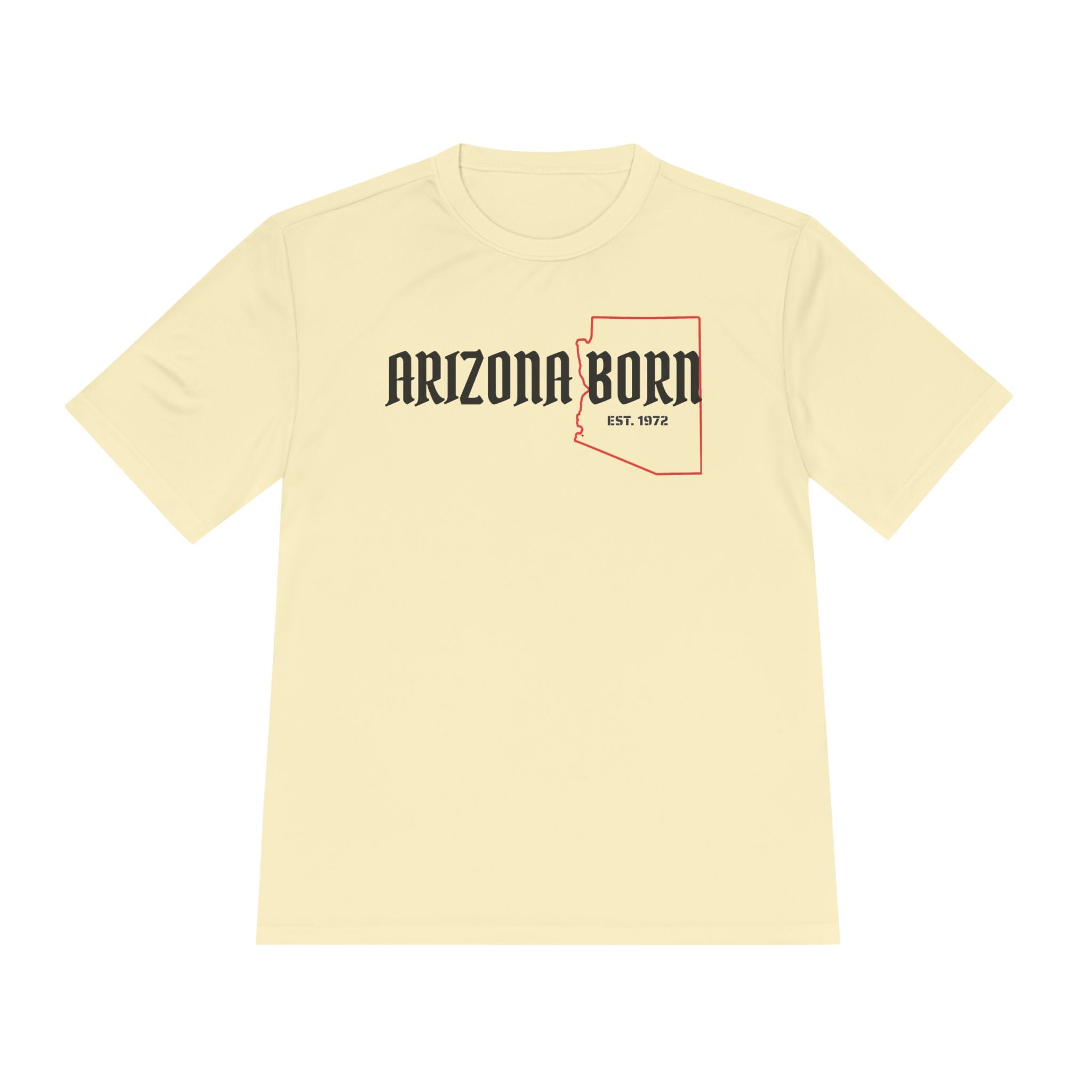 Arizona Born Tee — State Outline & Retro Flag Graphic Moisture-Wicking Shirt