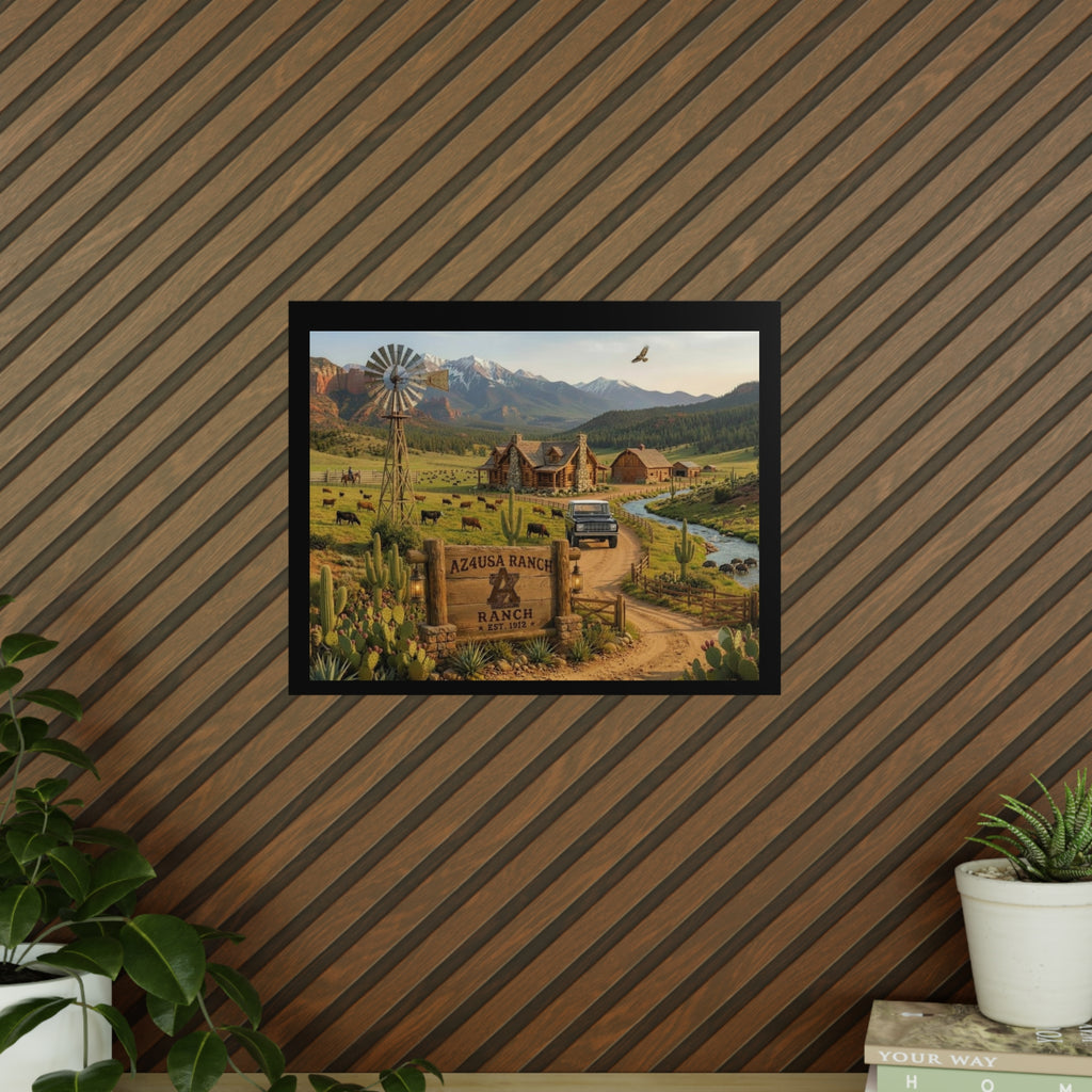 Azusa Ranch Photopaper Poster — Rustic Western Landscape Wall Art
