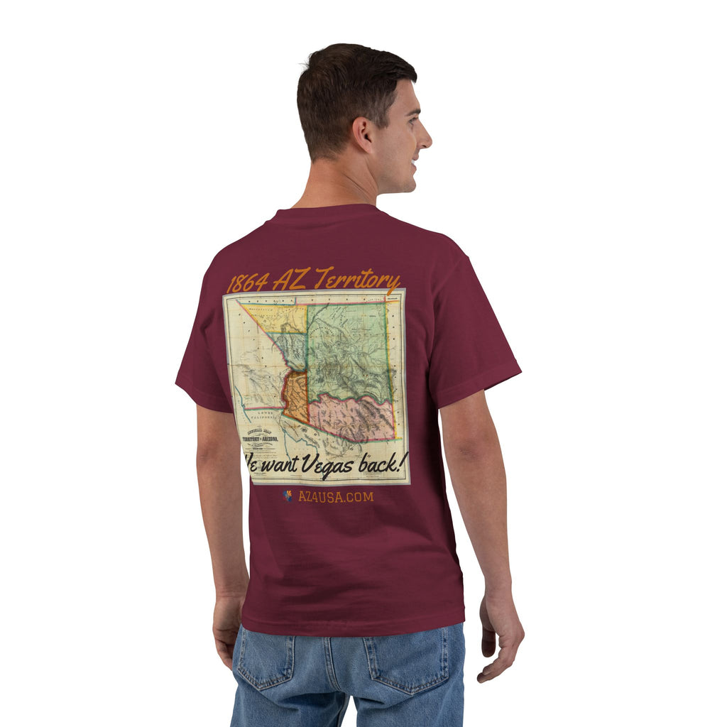 Arizona Territory 1864 T-Shirt — Vintage Map 'We Want Vegas Back' Tee