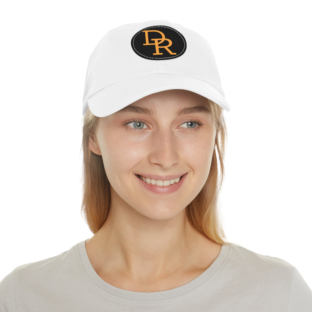 Dad Hat — Monogram Leather Patch Cap (DR Initials)