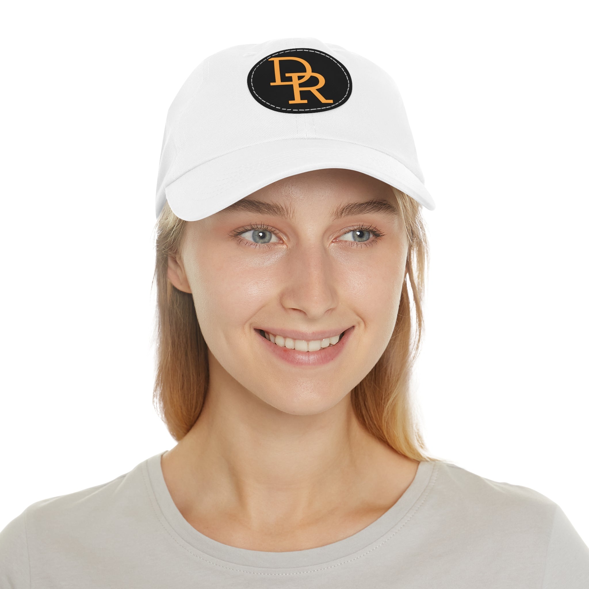 Dad Hat — Monogram Leather Patch Cap (DR Initials)