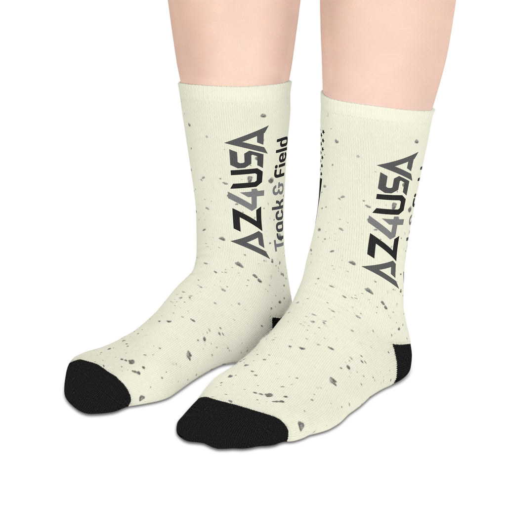 Track & Field Crew Socks — Speckled Athletic Mid-Length Socks
