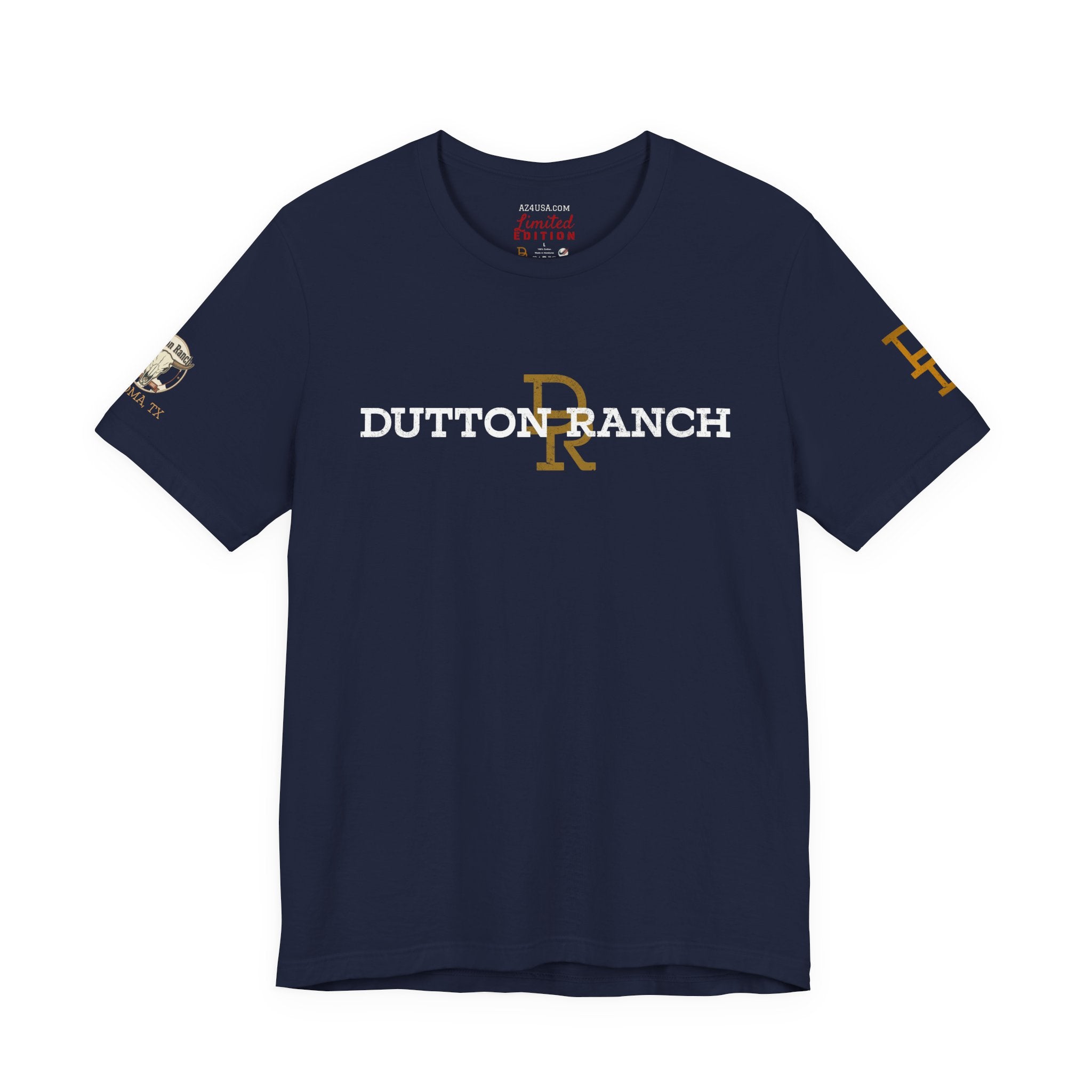 DR Monogram Tee — Vintage Gold Logo Short Sleeve Shirt