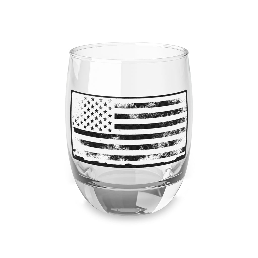 Distressed American Flag Whiskey Glass — Patriotic Rocks Glass for Dad, Veterans & 4th of July