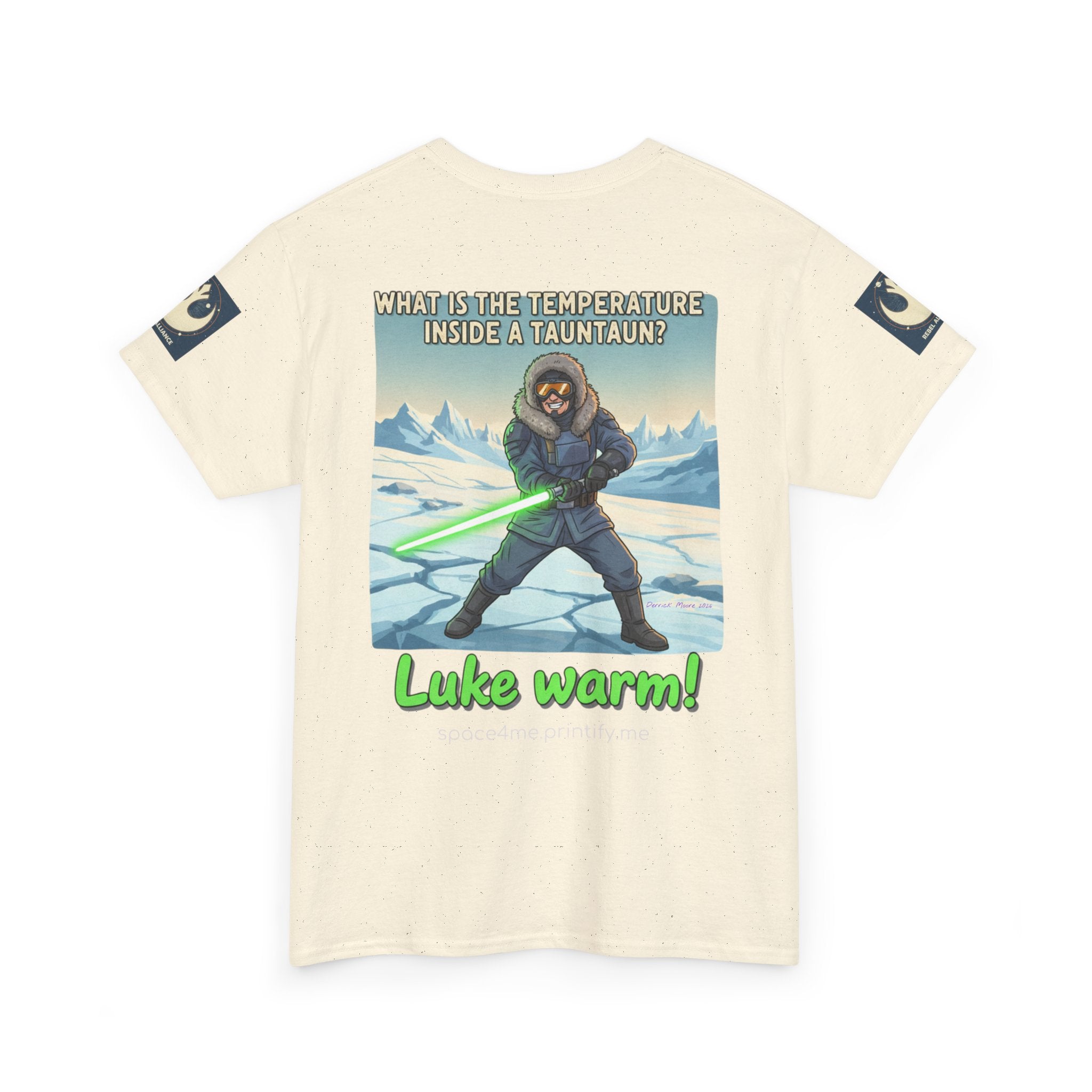 Luke Warm! Star Wars Luke Skywalker Tauntaun Joke T-Shirt Rebel Alliance