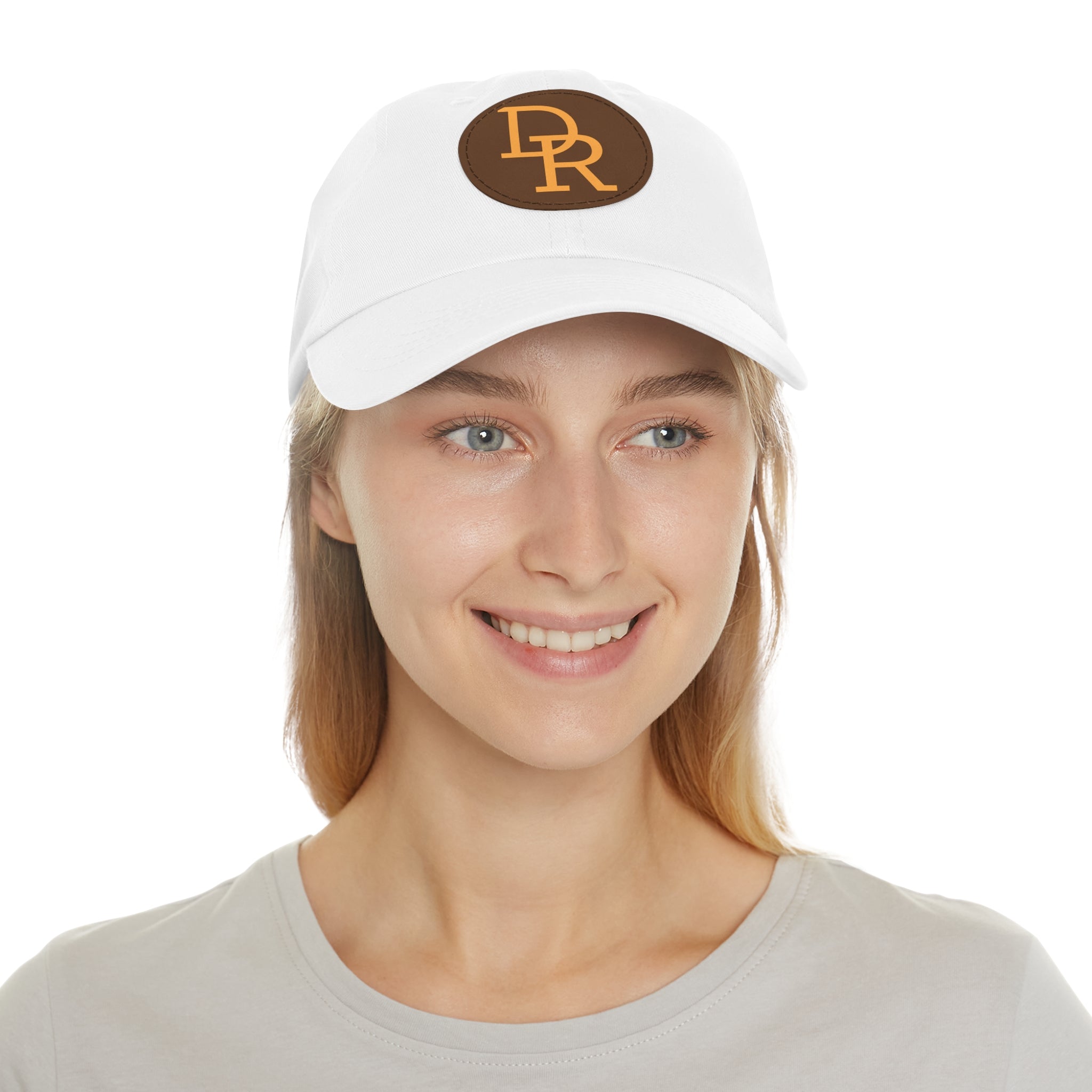Dad Hat — Monogram Leather Patch Cap (DR Initials)