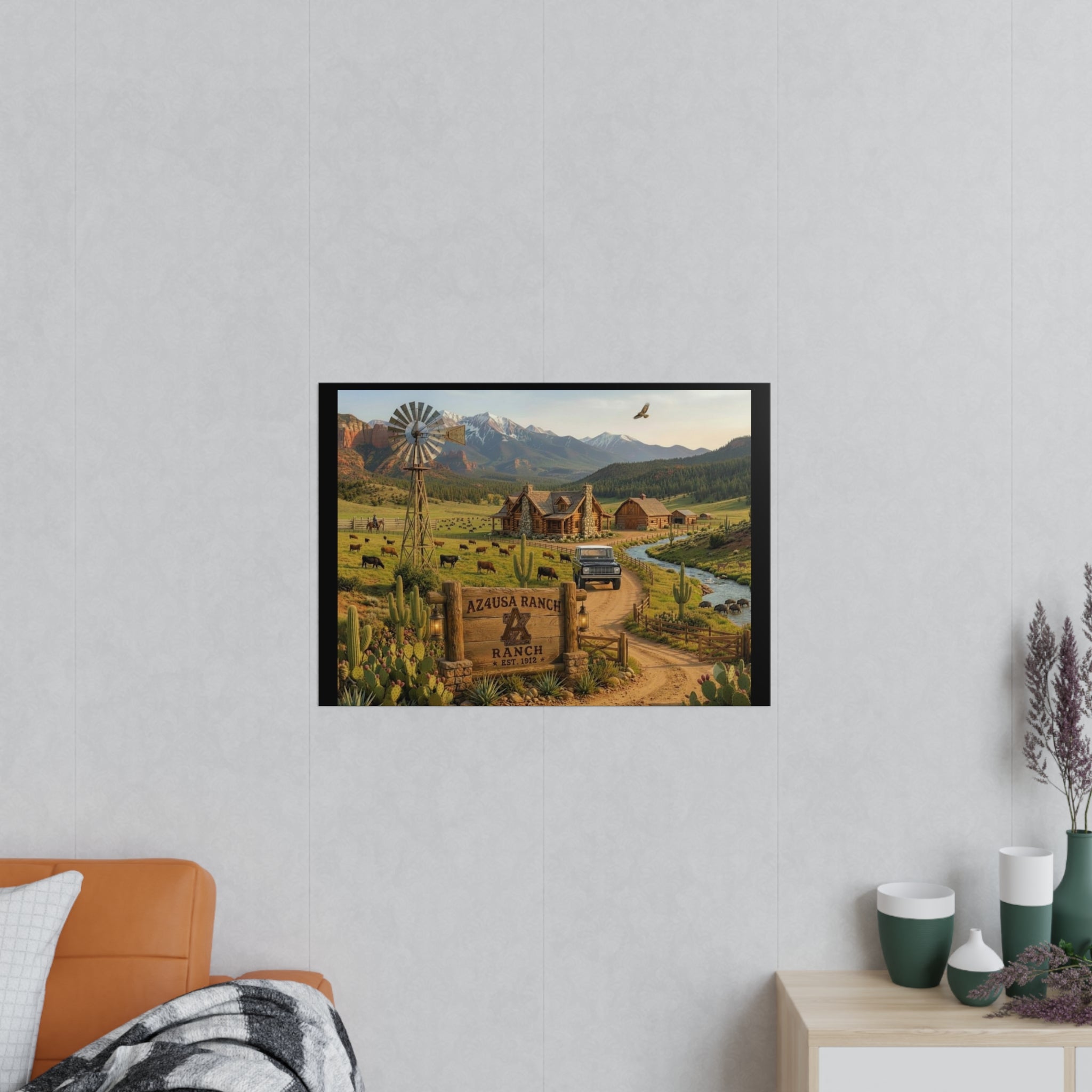 Azusa Ranch Photopaper Poster — Rustic Western Landscape Wall Art
