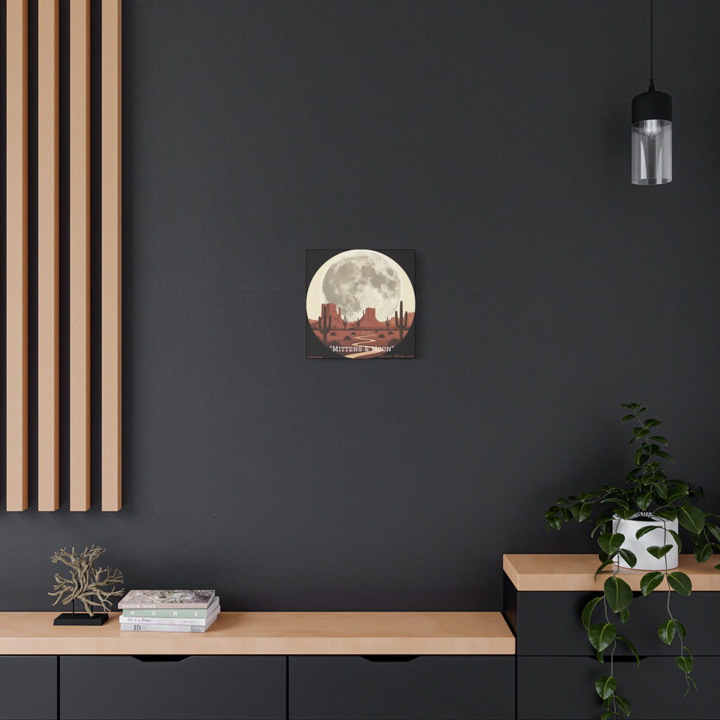 “Mittens & Moon” 2025 Southwestern Wall Decor-- Desert Moon Canvas Art