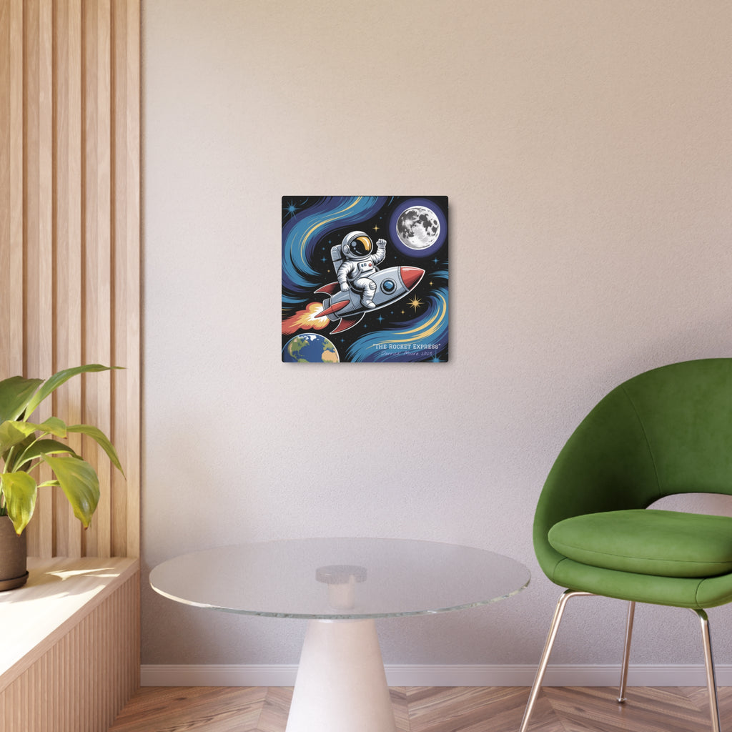 Astronaut Rocket Metal Art Sign — Retro Space Wall Decor ("The Rocket Express"2025)