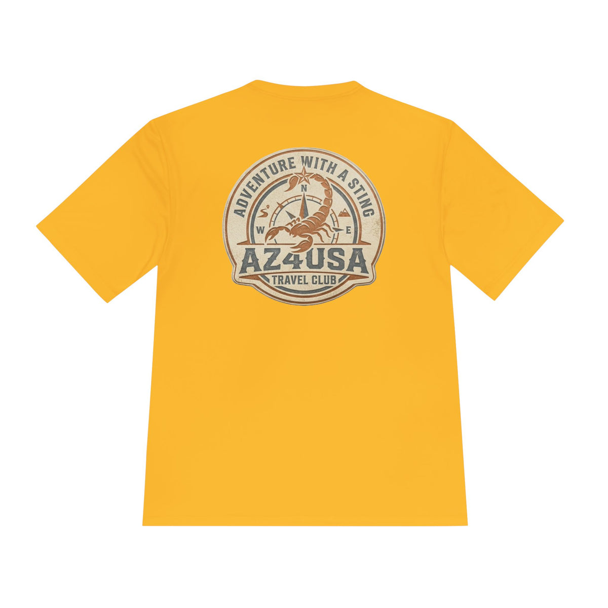 Adventure Travel Tee — “Adventure with a Sting!” Graphic Moisture-Wicking Shirt