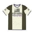 Az4USA Vertical Stripe Graphic Tee — Military Olive Polyester T‑Shirt