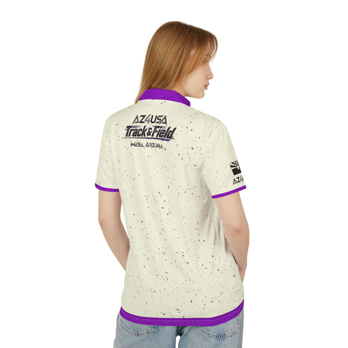 Copy of Polo Shirt — Az4usa Flag Speckle Polo (Cream)