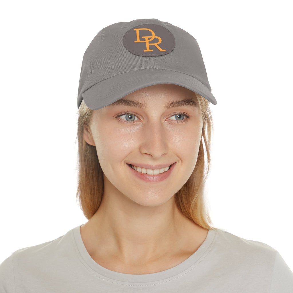 Dad Hat — Monogram Leather Patch Cap (DR Initials)