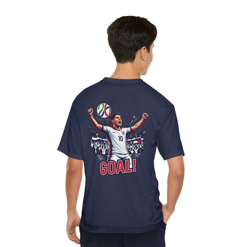 Soccer Goal! Performance Tee — World Cup Trophy Graphic