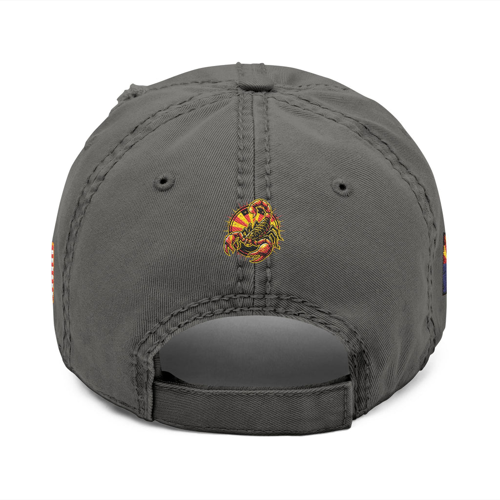 Distressed Embroidered Dad Hat — AZ4USA Scorpion Logo
