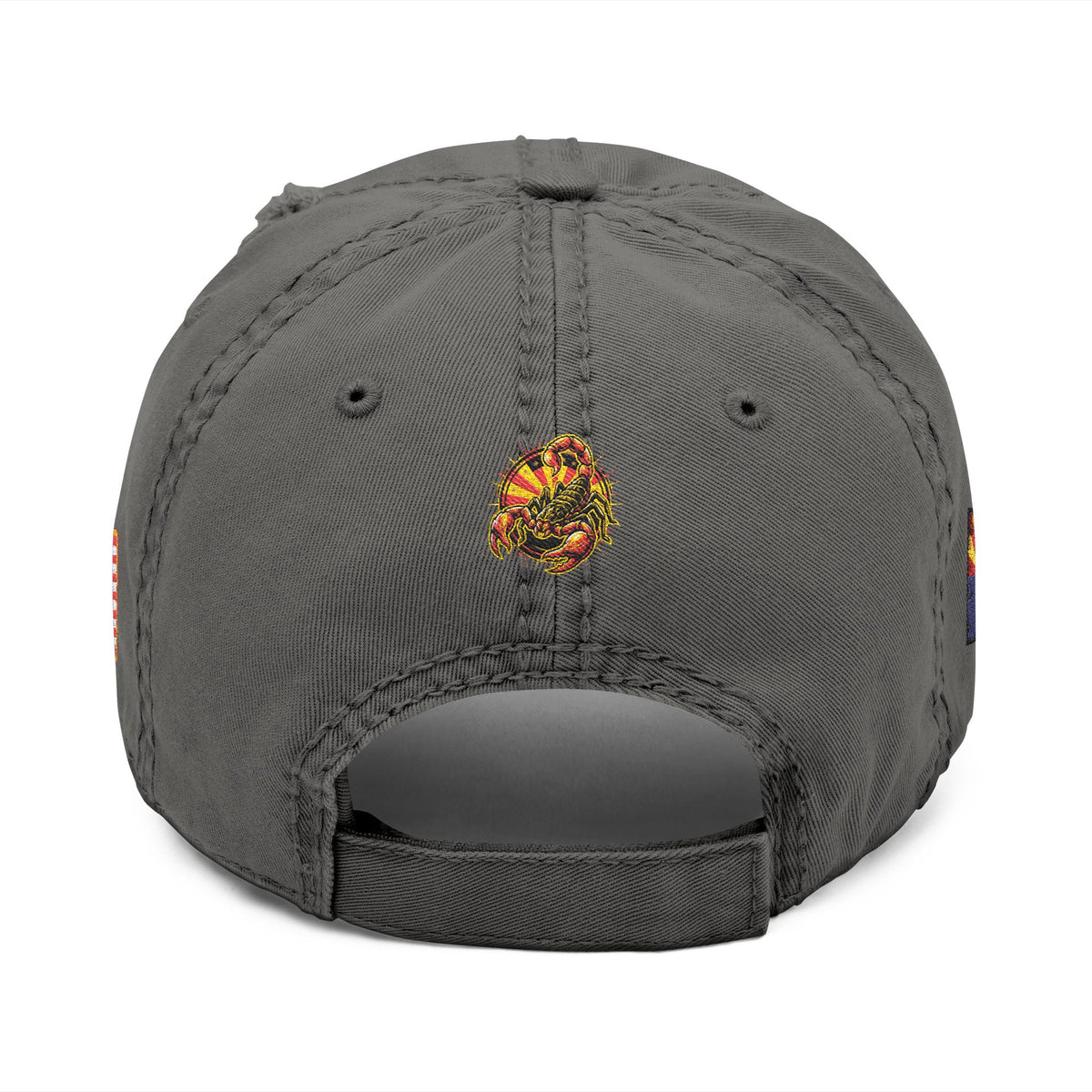 Distressed Embroidered Dad Hat — AZ4USA Scorpion Logo