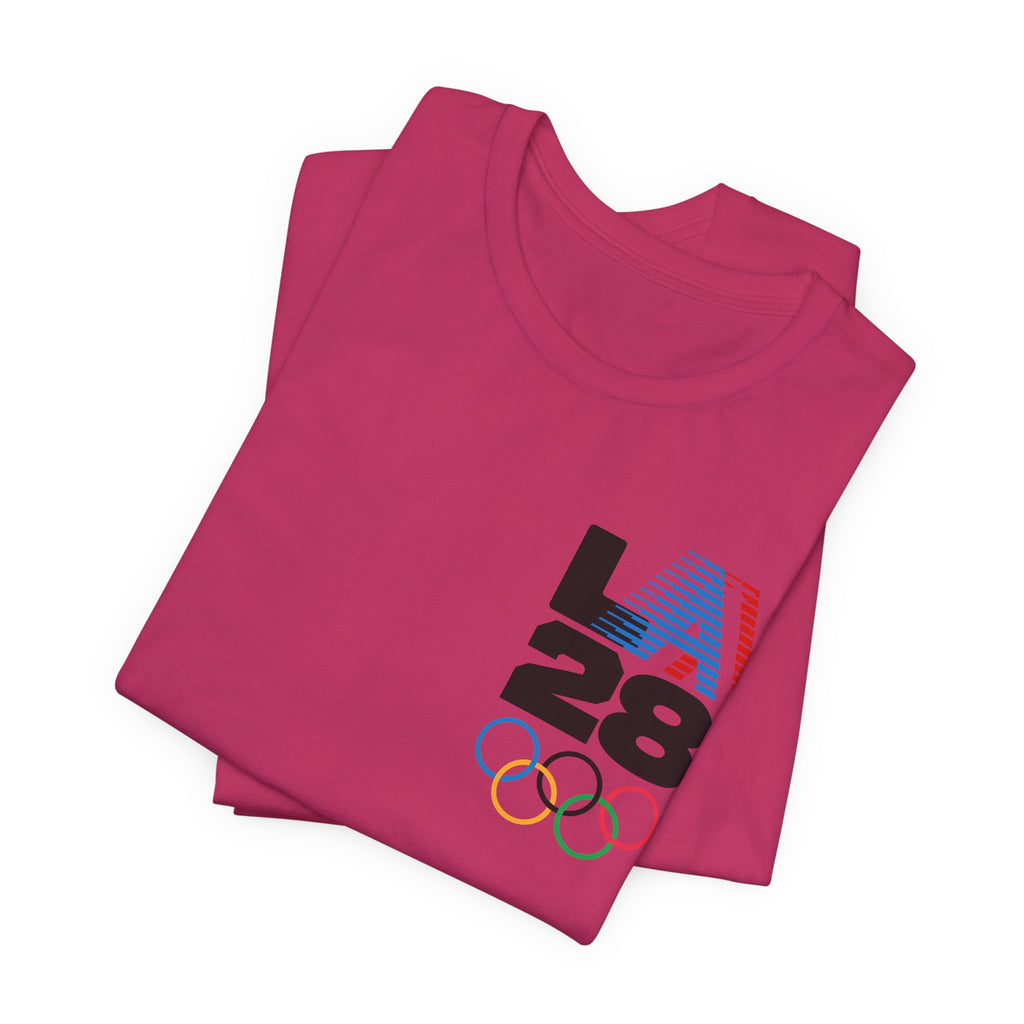 LA 28 Olympic USA T-Shirt — Vintage Olympic Rings Tee