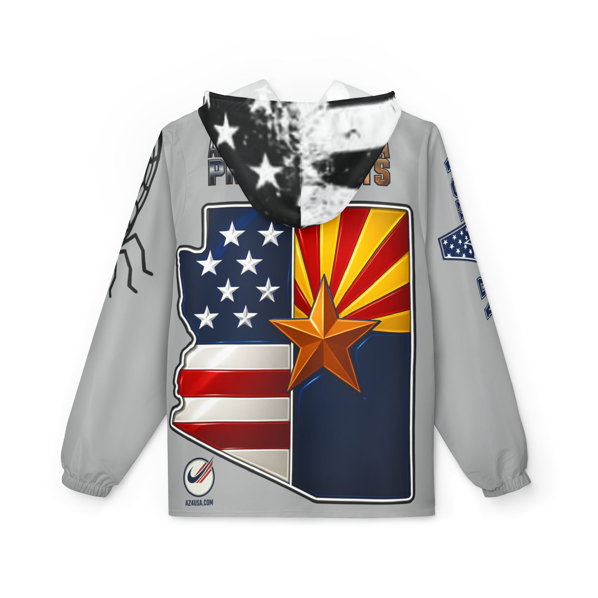 AZ4USA Windbreaker Jacket - American Pride - Arizona Roots Hooded Windbreaker