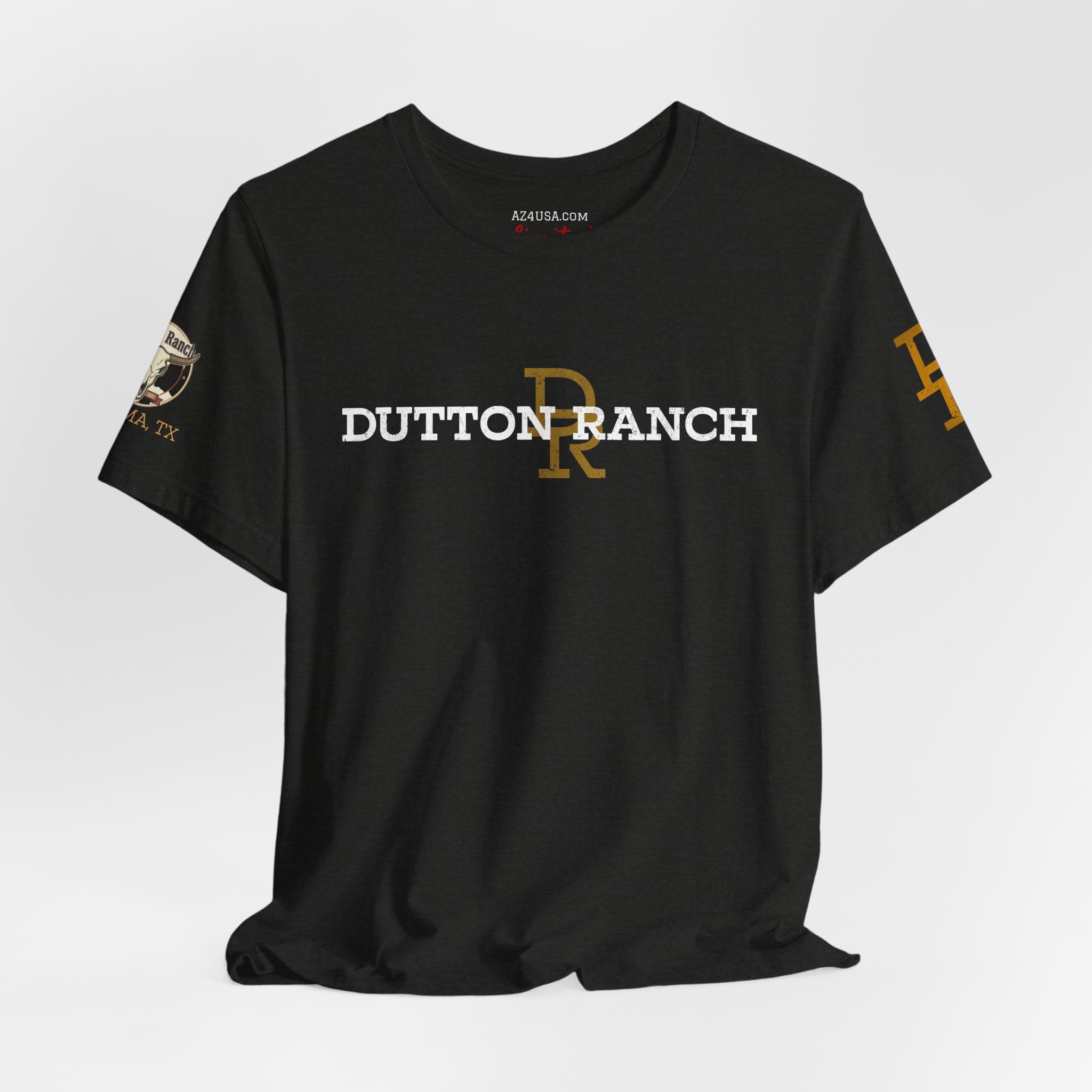 DR Monogram Tee — Vintage Gold Logo Short Sleeve Shirt