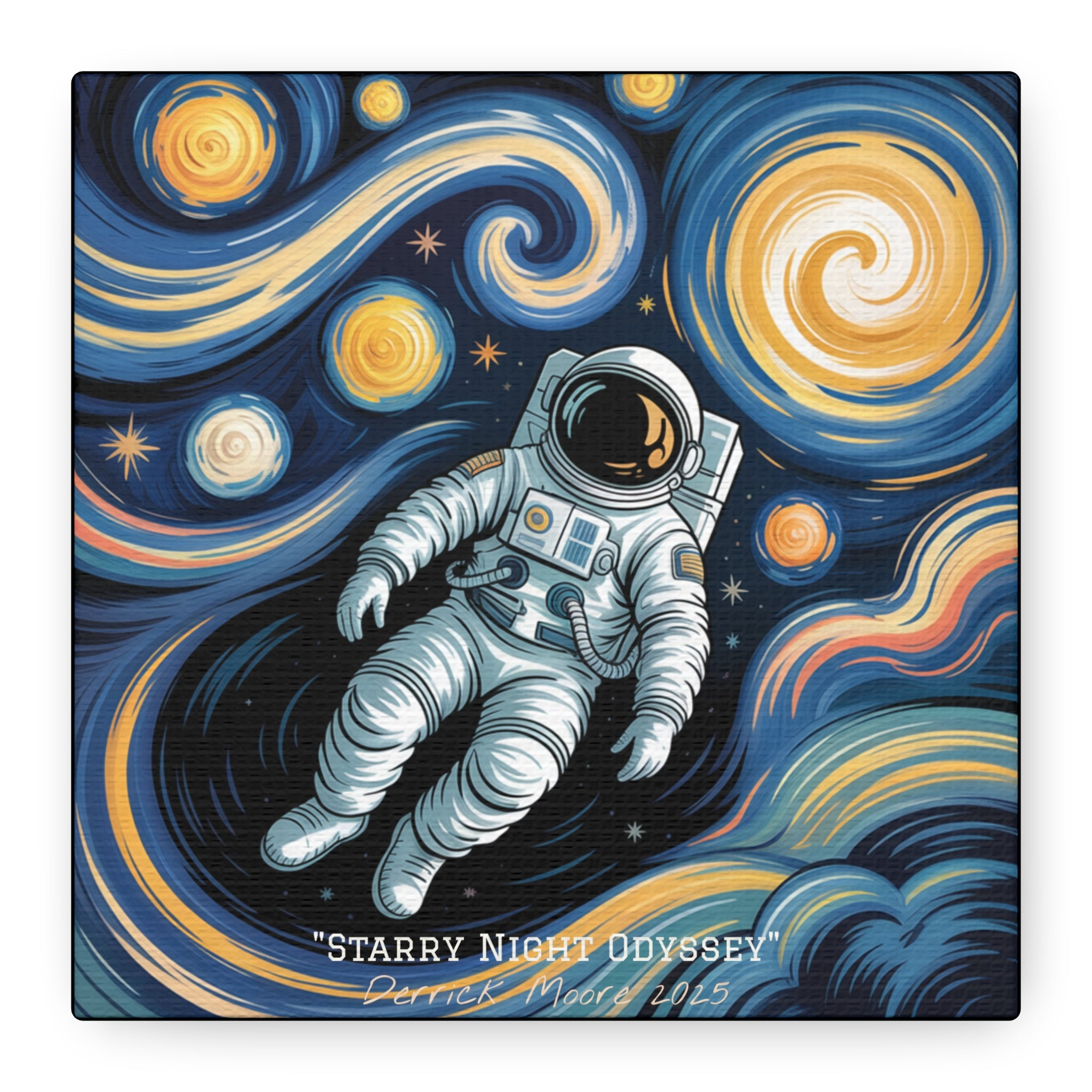 "Starry Night Odyssey" 2025 - Matte Stretched Canvas Wall Art
