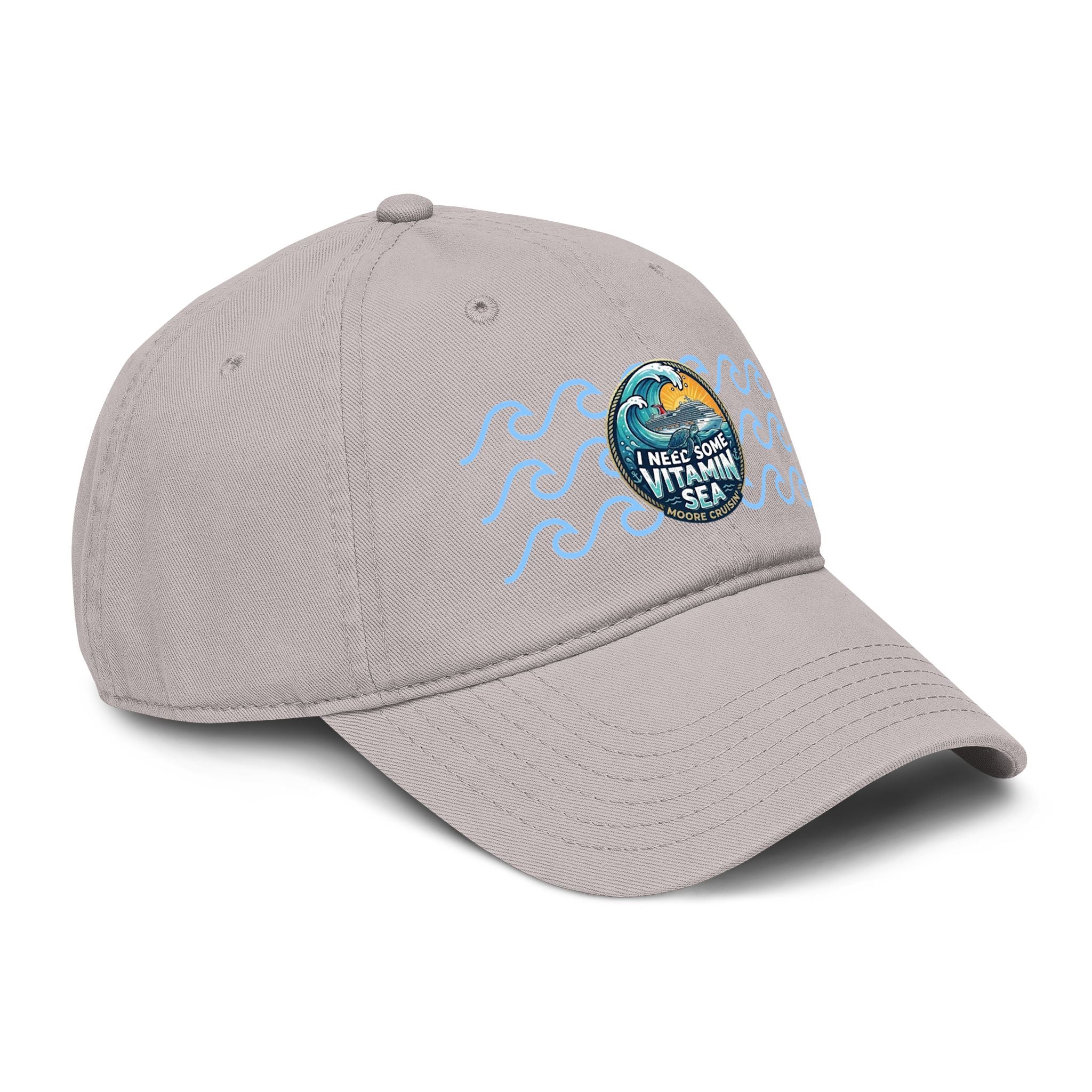 Washed Baseball Cap — 'I Need Some Vitamin Sea' Embroidered Ocean Patch