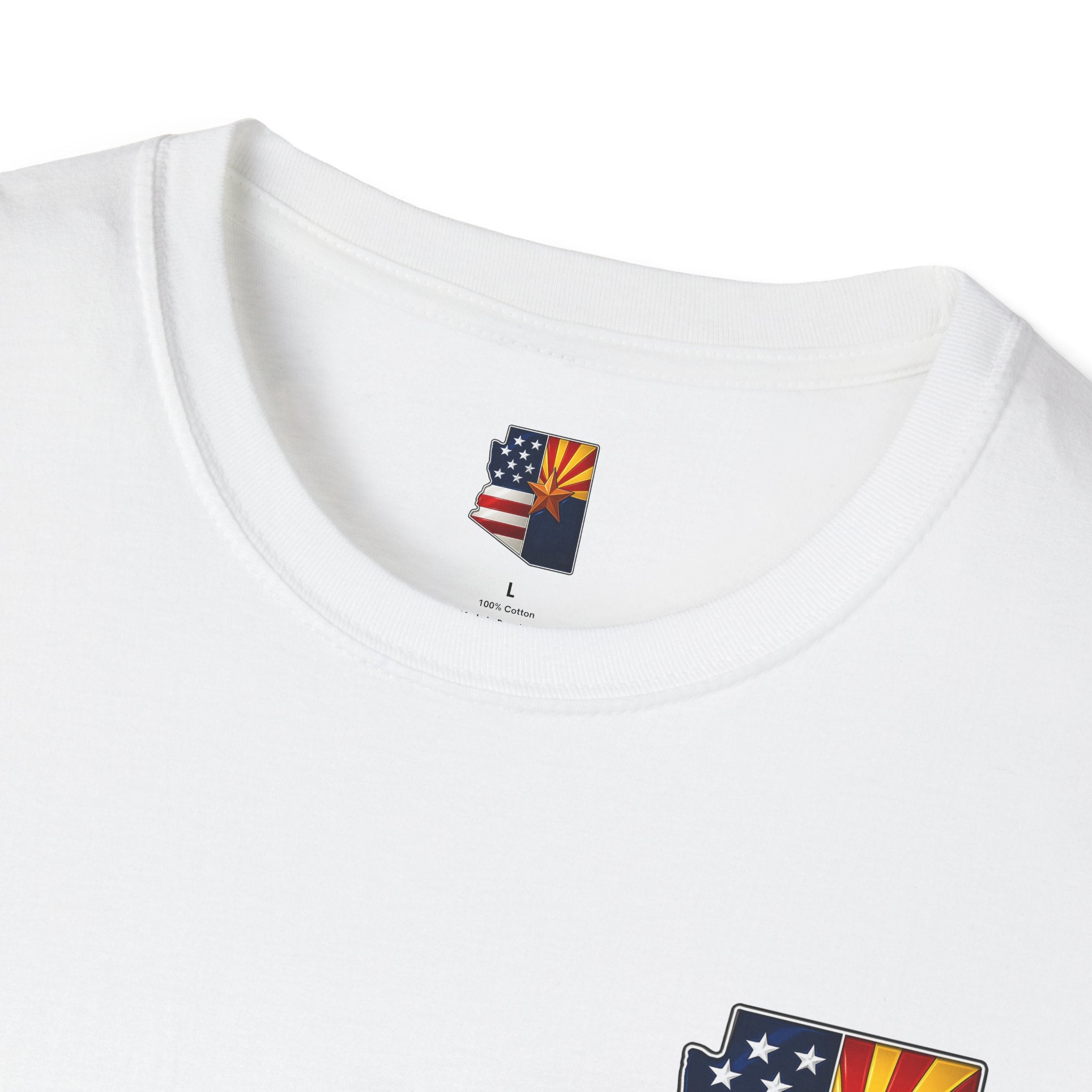 Arizona Flag Pocket Unisex Softstyle T-Shirt, Casual Wear, Summer Style, Gift for Travelers, Fourth of July Tee, Outdoor Adventure Shirt