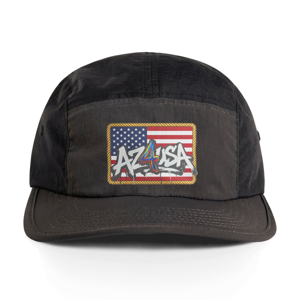 AZ 4 USA  - USA Flag-Two-Tone Nylon Cap — Graffiti Flag Patch Hat