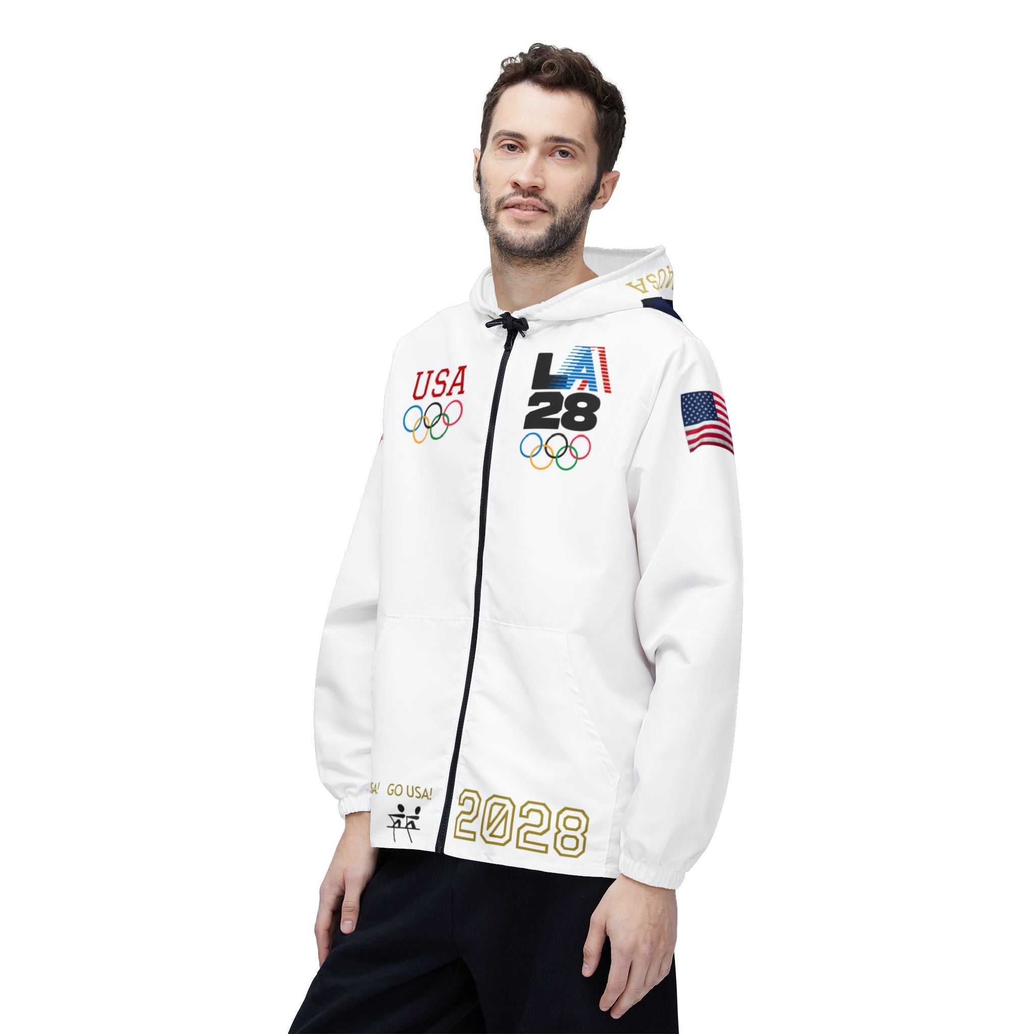 USA 2028 Olympic Windbreaker Jacket – LA28 USA Flag Hoodie