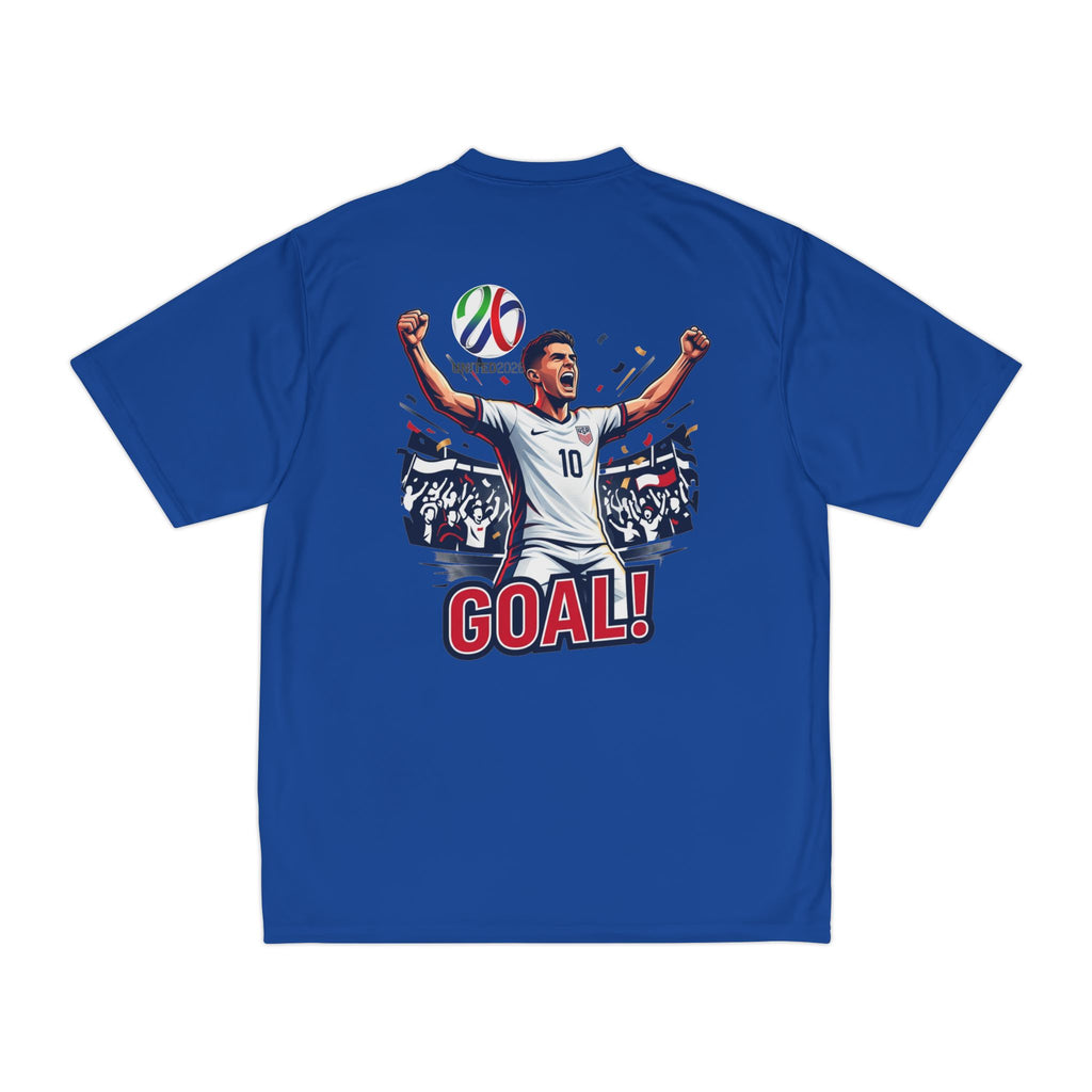 Soccer Goal! Performance Tee — World Cup Trophy Graphic