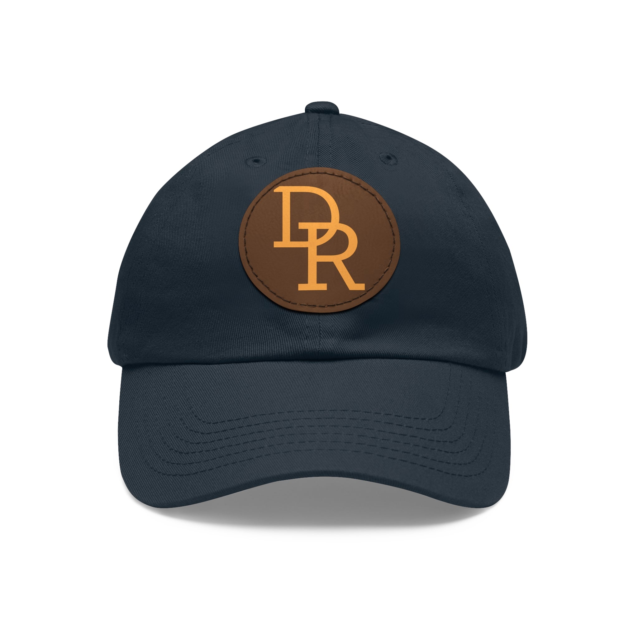 Dad Hat — Monogram Leather Patch Cap (DR Initials)