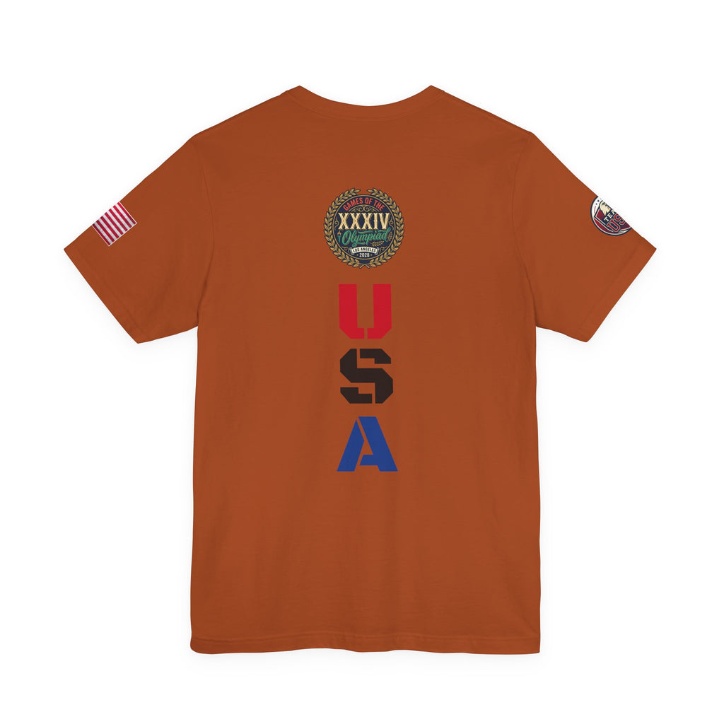 LA 28 Olympic USA T-Shirt — Vintage Olympic Rings Tee