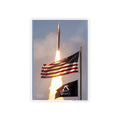 Artemis Rocket Launch Gloss Poster — American Flag Space Print