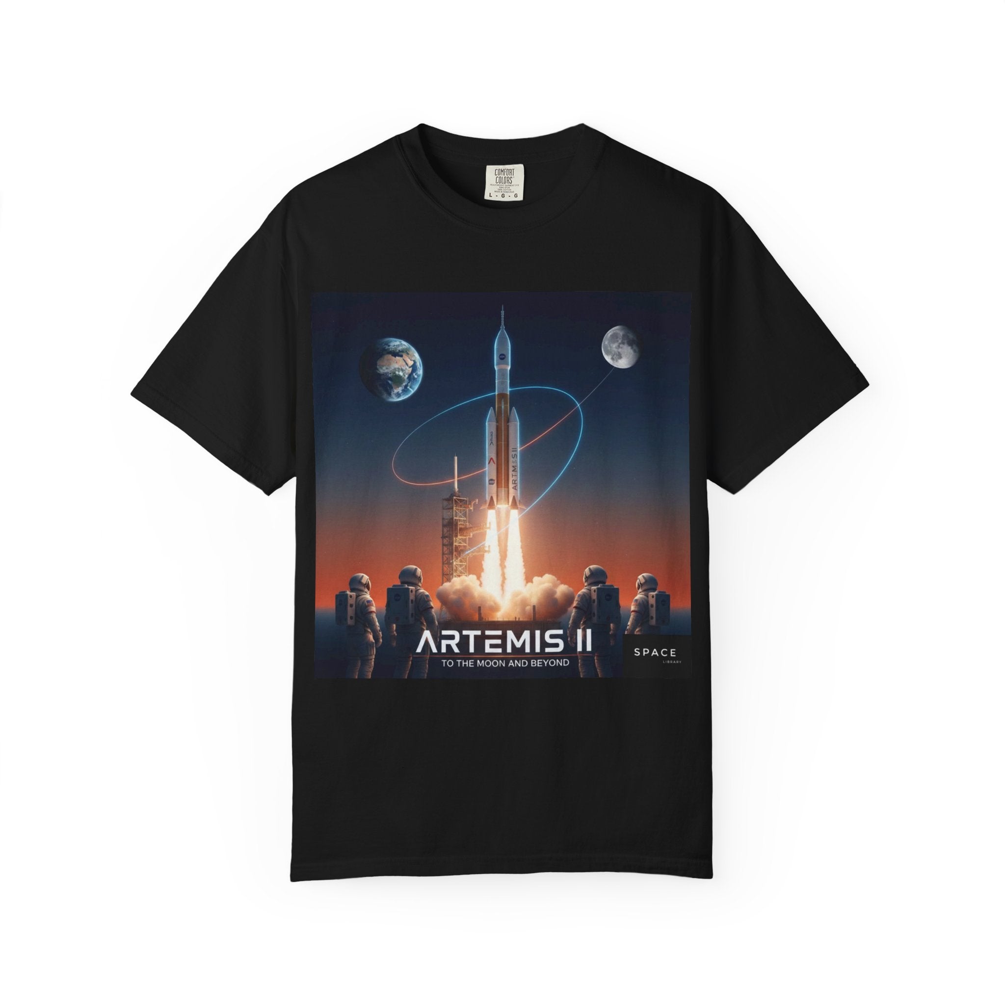 Artemis II Mission T‑Shirt — Spaceflight Patch & Crew Certificate Graphic