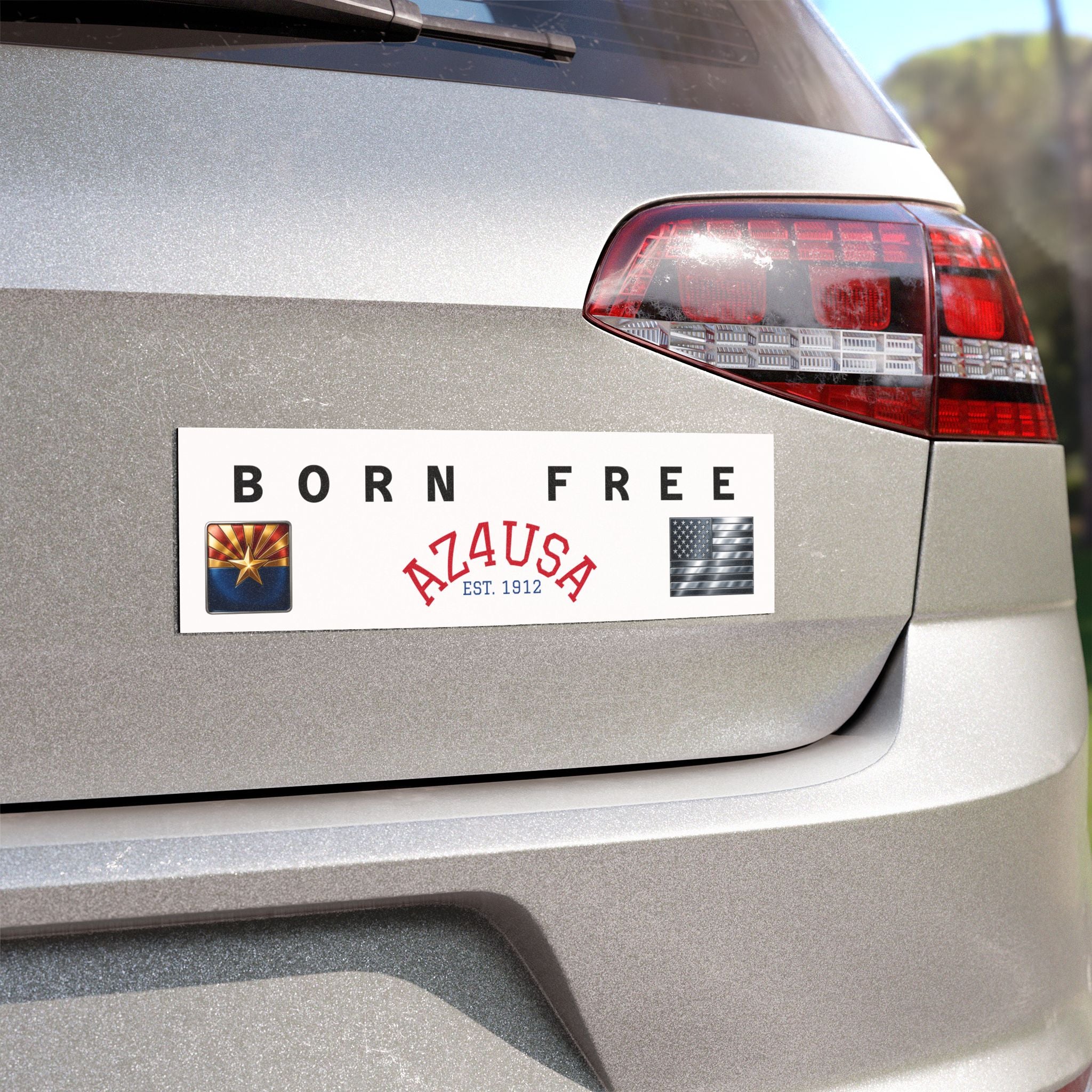 Copy of Born Free Azusa Car Magnet — Patriotic Est. 1912 Truck & Bumper Magnet
