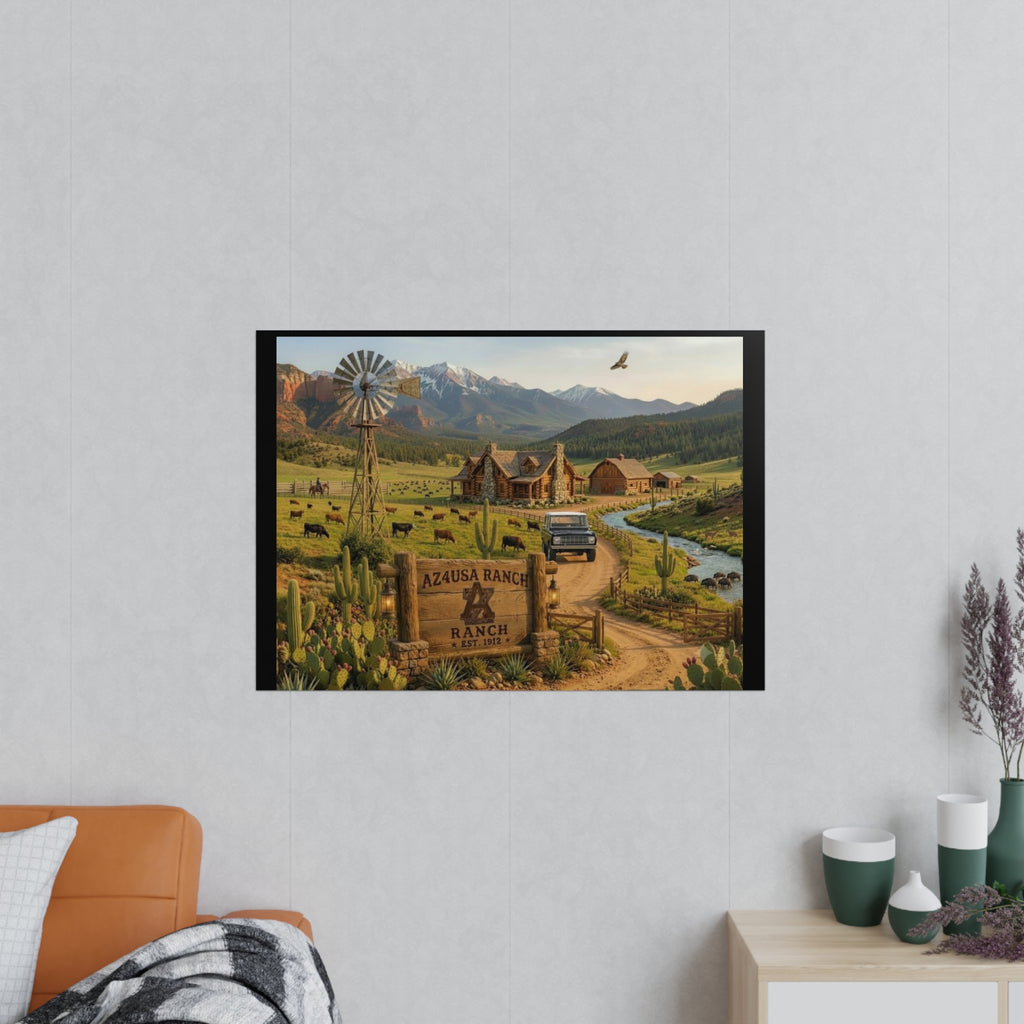 Azusa Ranch Photopaper Poster — Rustic Western Landscape Wall Art