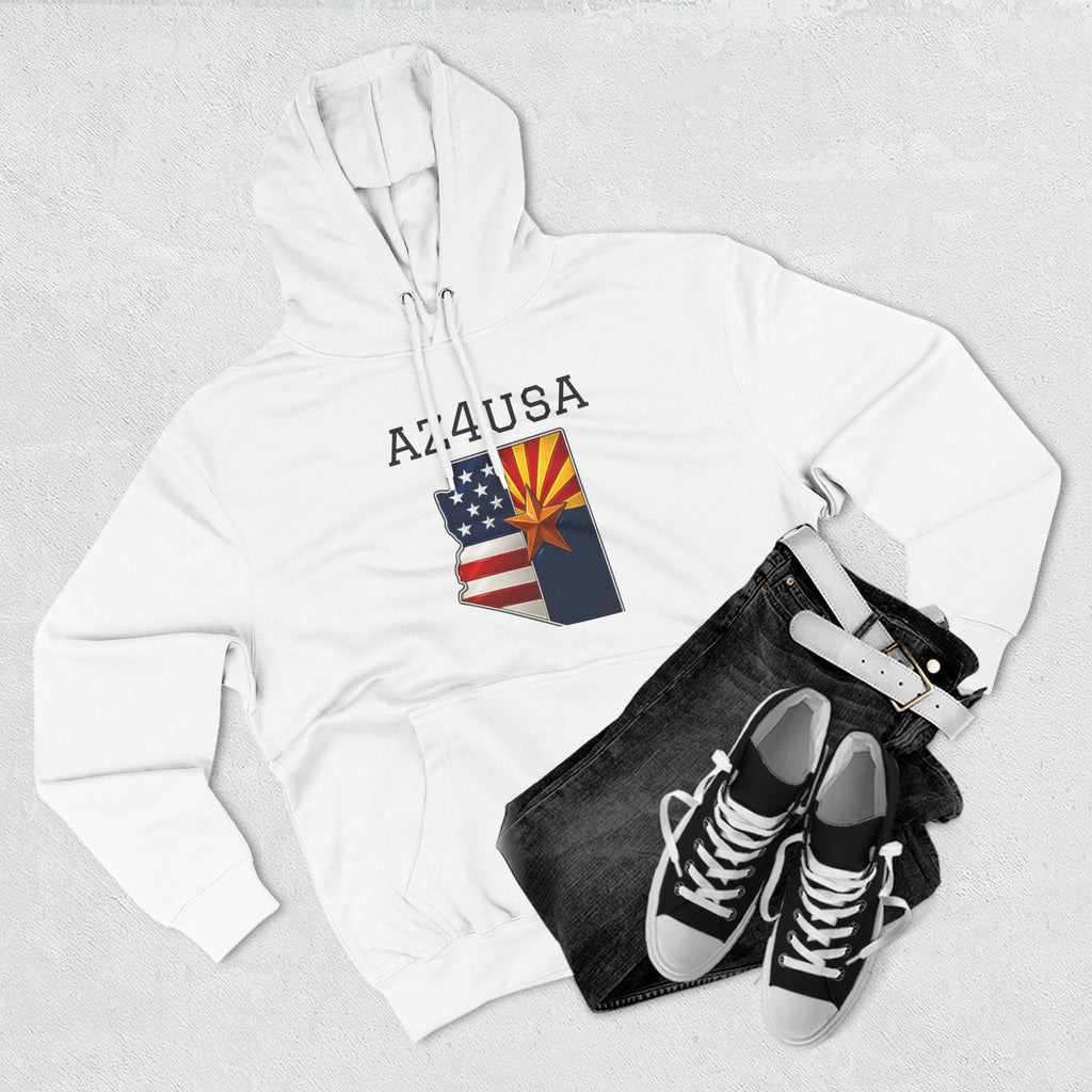 Arizona Pride Fleece Hoodie, Cozy Sweatshirt, Travel Gift, Patriot Apparel, American Southwest Style