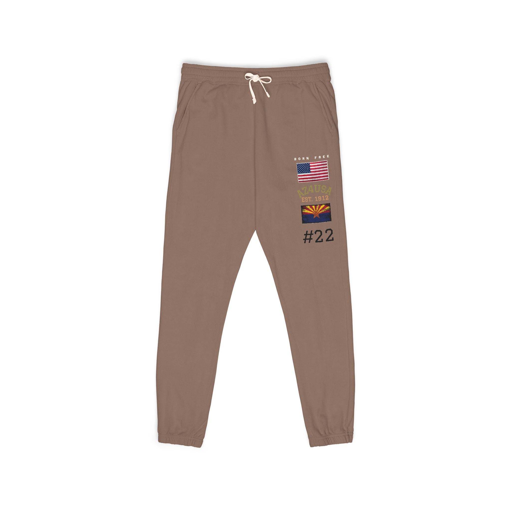 Patriotic Desert Flag Sweatpants — 'God Bless America' Graphic Joggers