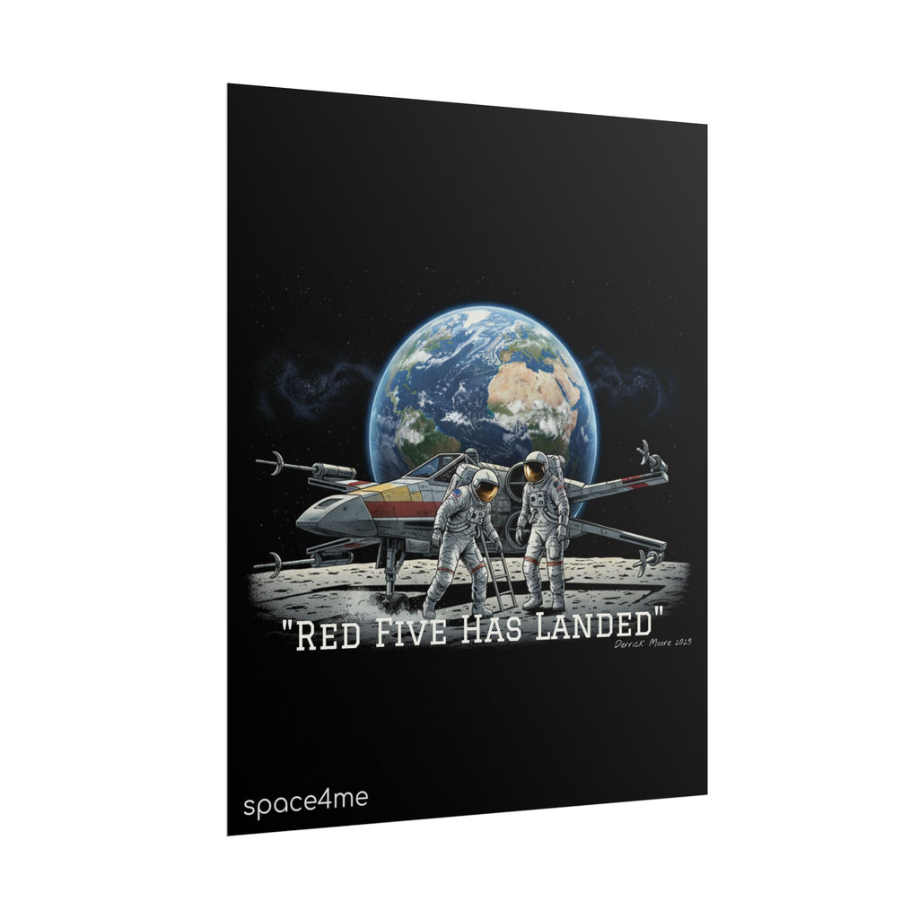 "Red Five Has Landed" Spacecraft Astronaut Art Print --Rolled Poster