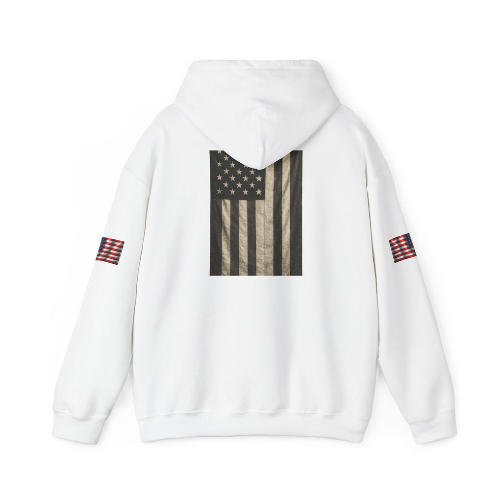 Born Free Hoodie — Minimalist White Pullover with 'BORN FREE' Text