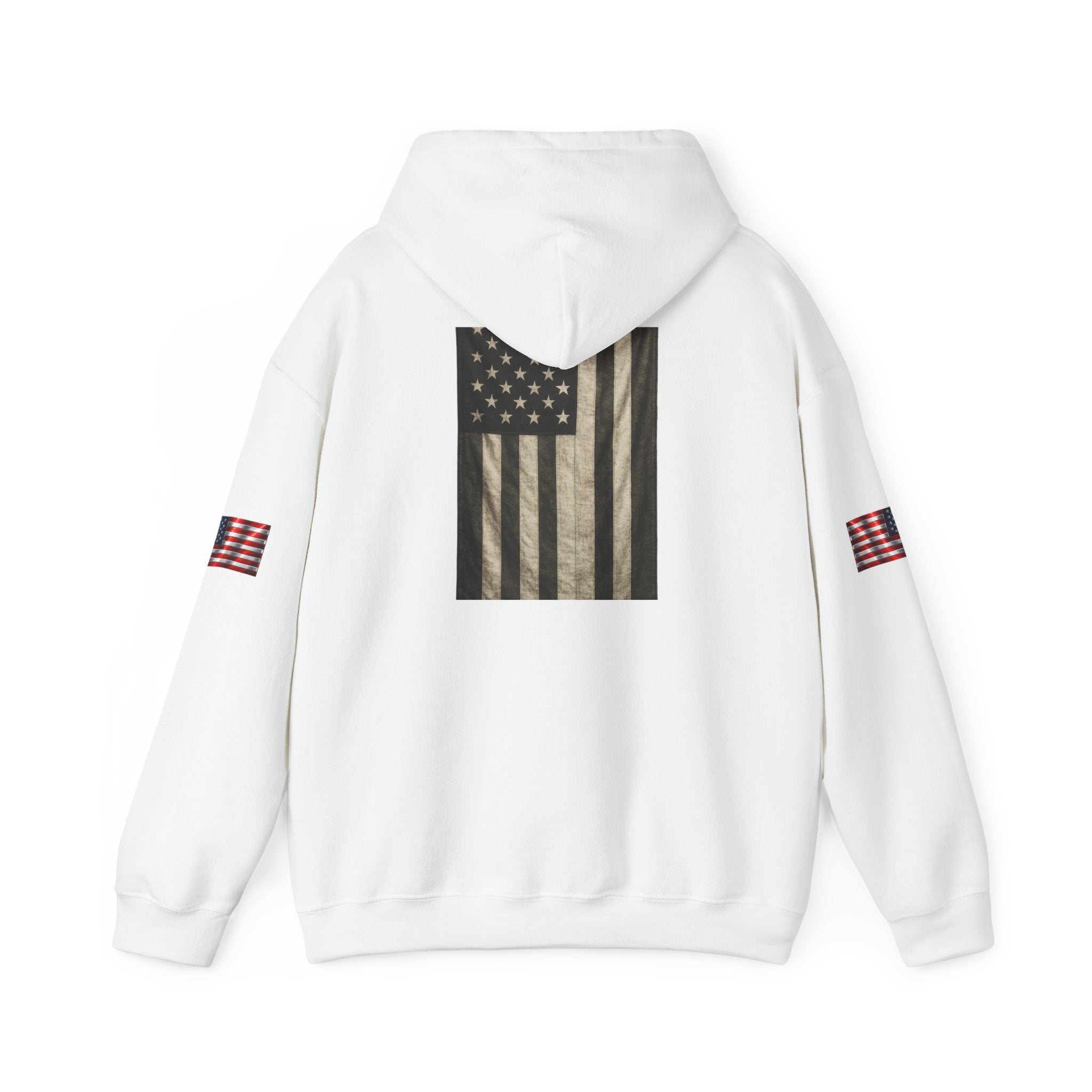 Born Free Hoodie — Minimalist White Pullover with 'BORN FREE' Text