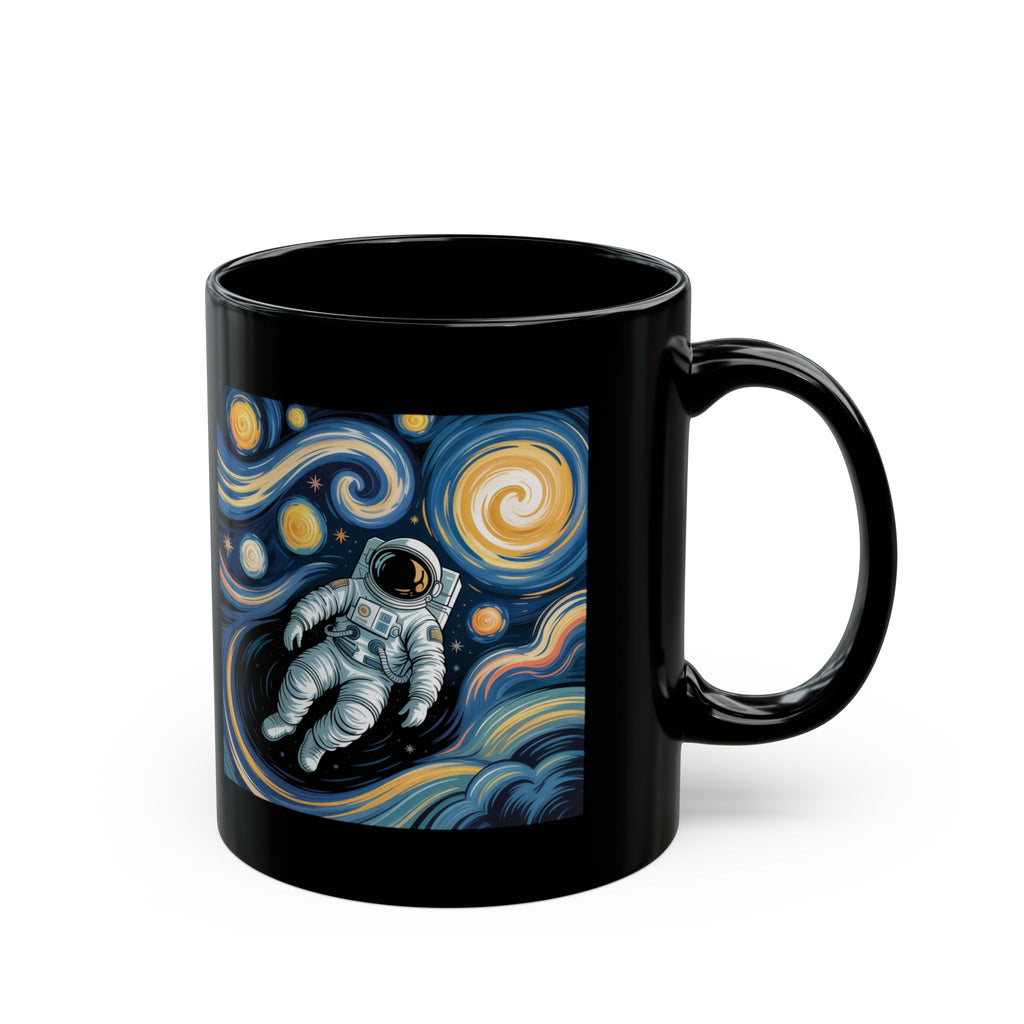 Astronaut Starry Night Mug — Van Gogh Style Space Coffee Cup (11oz/15oz)