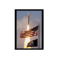 Artemis Rocket Launch Aluminum Panel - American Flag Space Wall Art