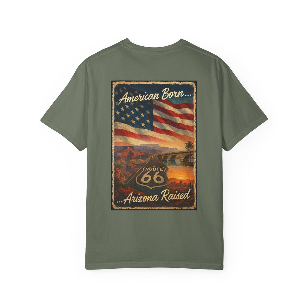 Arizona Flag Tee - Born in America, American Pride Shirt, Unisex Graphic T-Shirt, Arizona Themed Apparel, Patriotic Gift