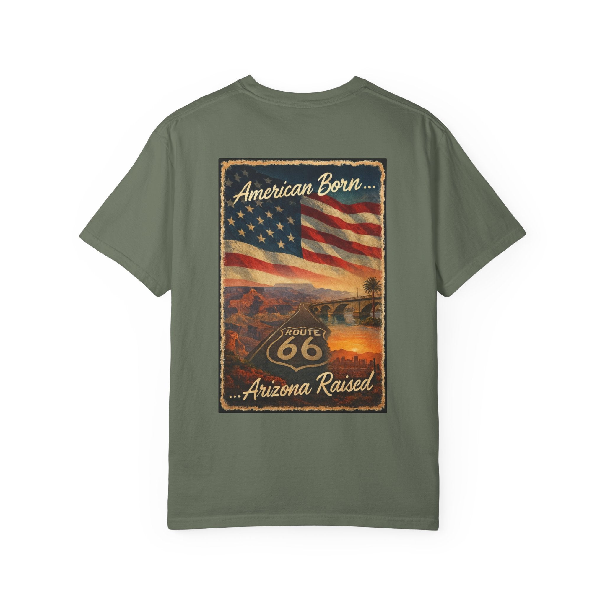 Arizona Flag Tee - Born in America, American Pride Shirt, Unisex Graphic T-Shirt, Arizona Themed Apparel, Patriotic Gift